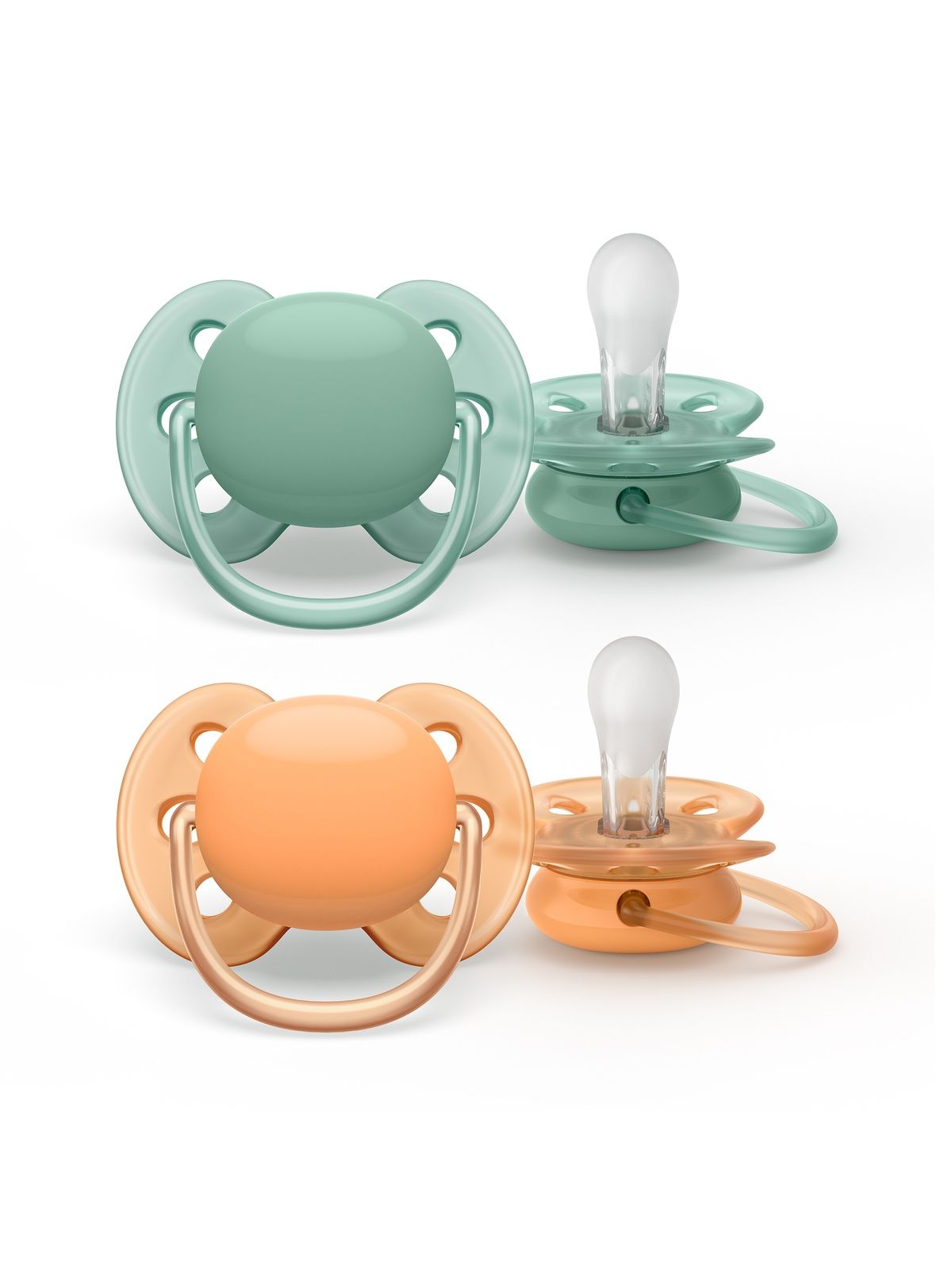 Avent -  2 succhietti ultra soft 0-6m no deco neutro - Avent