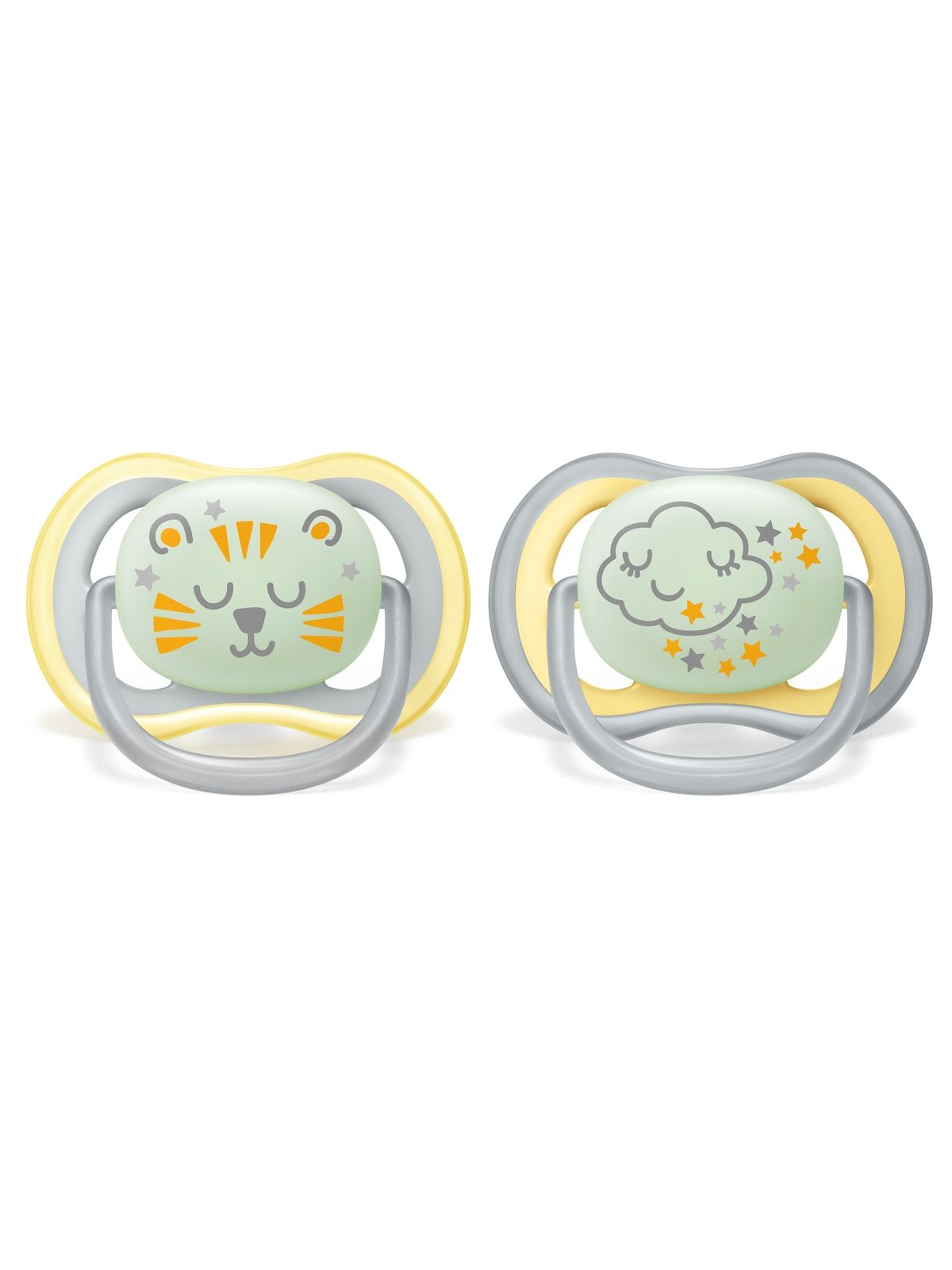 Avent -  2 succhietti ultra air night 18m+ no deco neutro - Avent