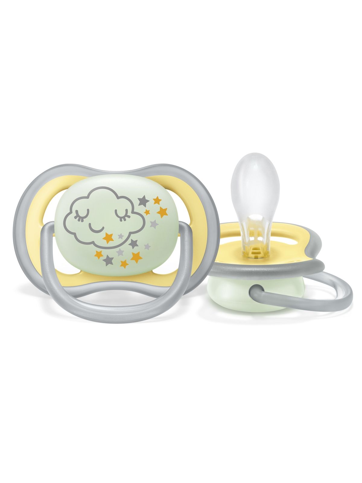 Avent -  2 succhietti ultra air night 18m+ no deco neutro - Avent