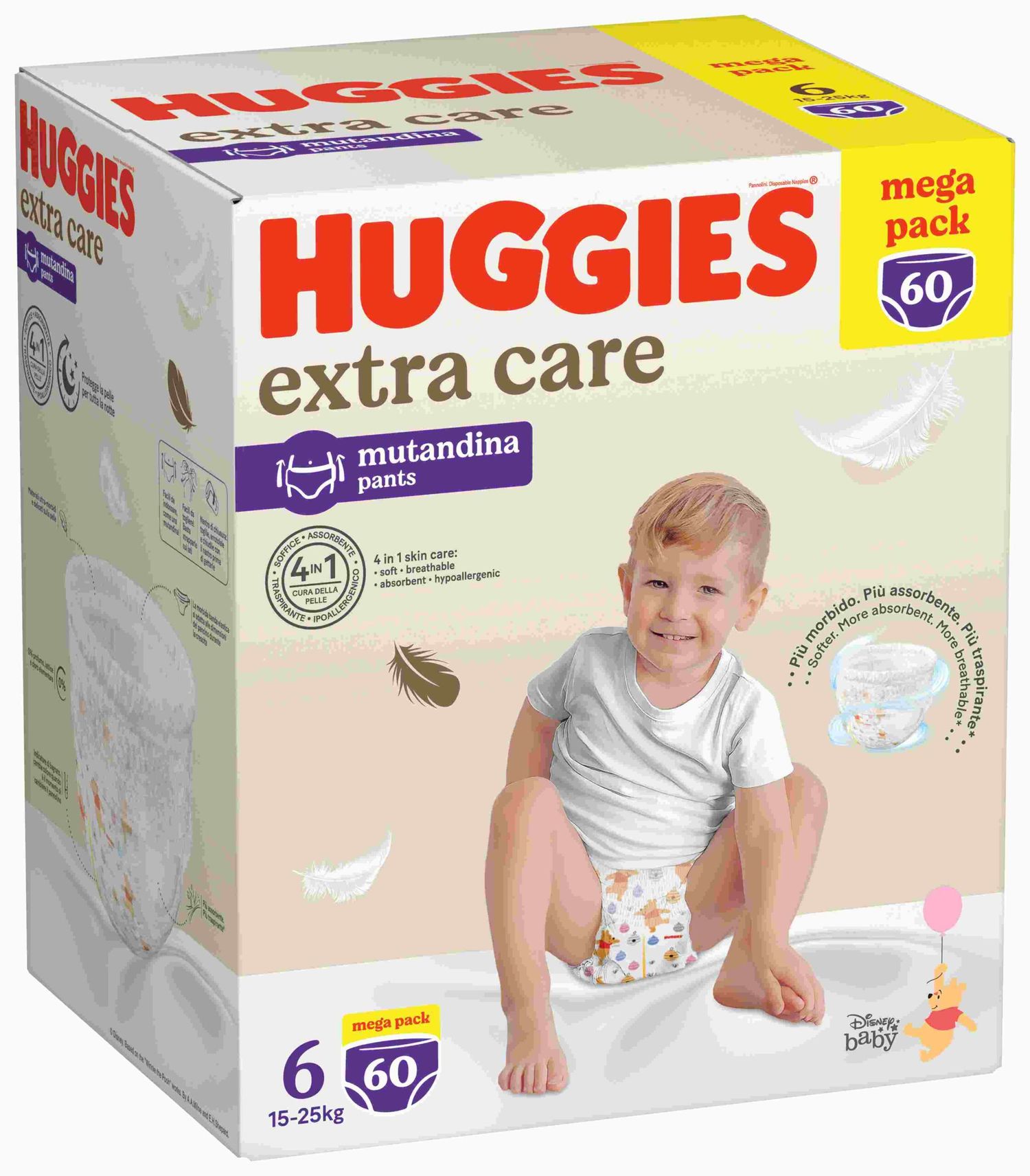 Huggies extra care mutandina unisex mega pack tg.6 60 pezzi - Huggies