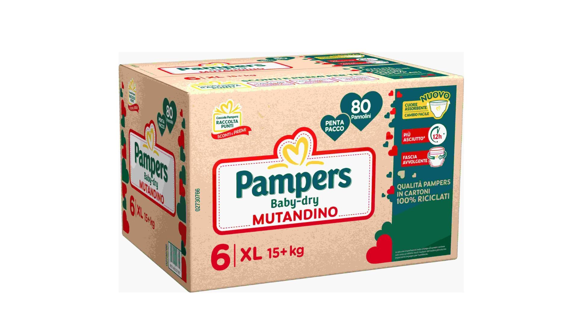 Pampers baby-dry mutandino penta xl 80 pz - Catalogo Pampers