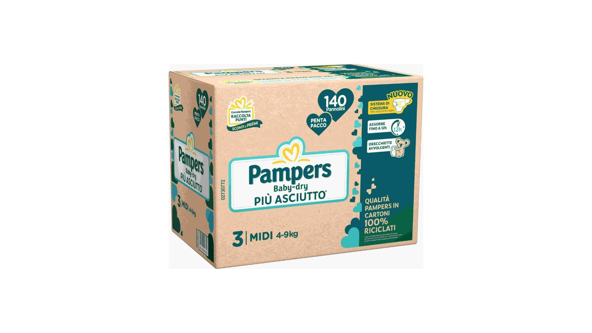 Pampers baby-dry penta midi 140 pz - Catalogo Pampers