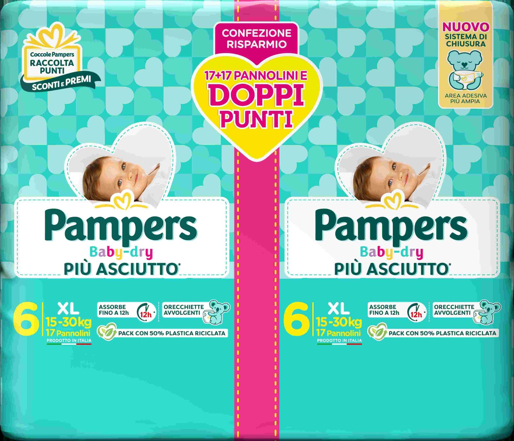 Pampers baby-dry tg.6 xl 15-30kg - 17+17 pz - Catalogo Pampers