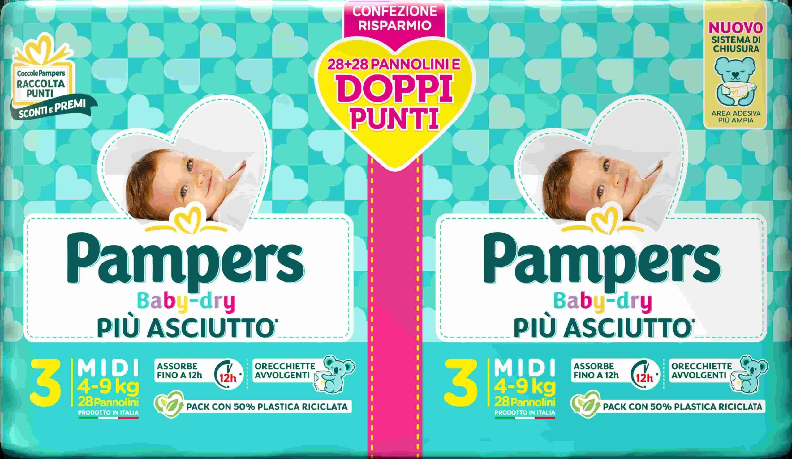 Pampers baby-dry tg. 3 midi 4-9kg - 28+28 pz - Catalogo Pampers