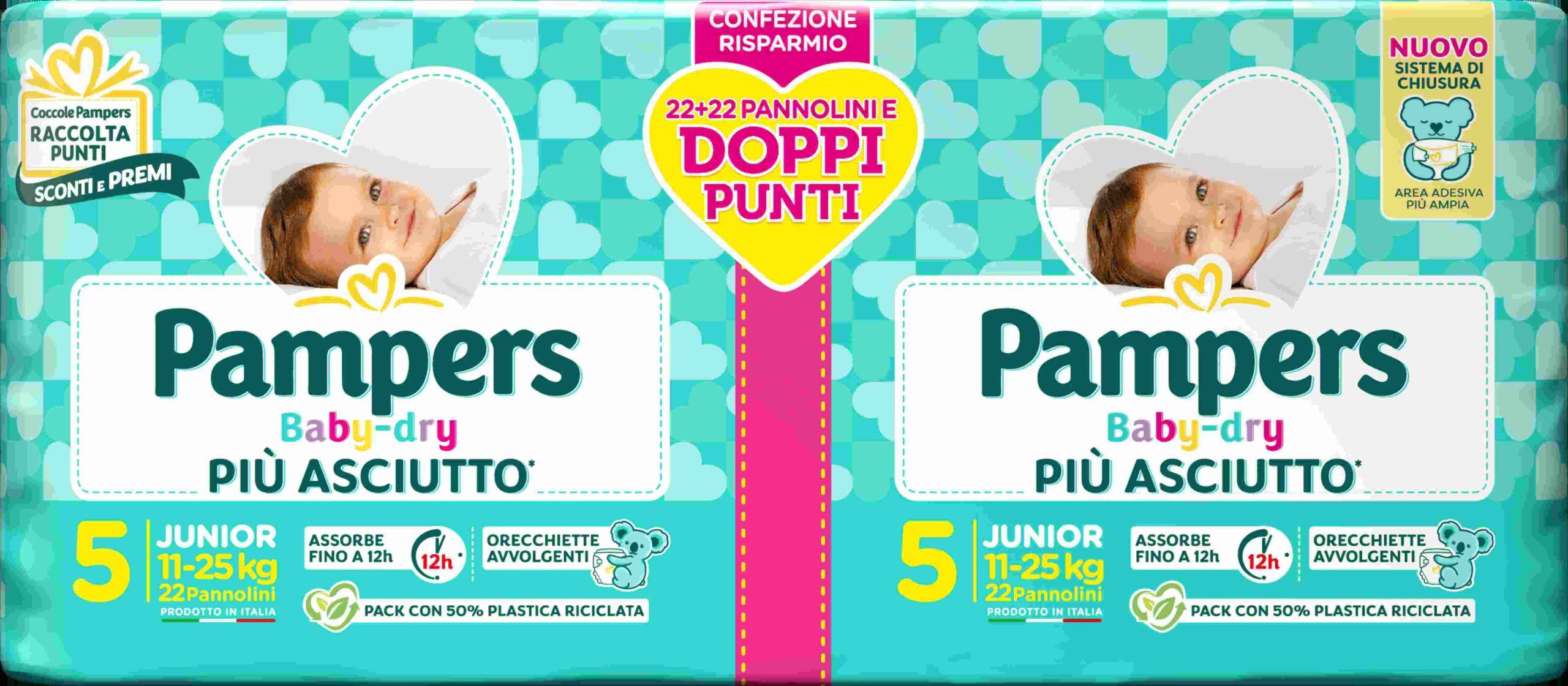 Pampers baby-dry tg.5 junior 11-25kg - 22+22 pz - Catalogo Pampers