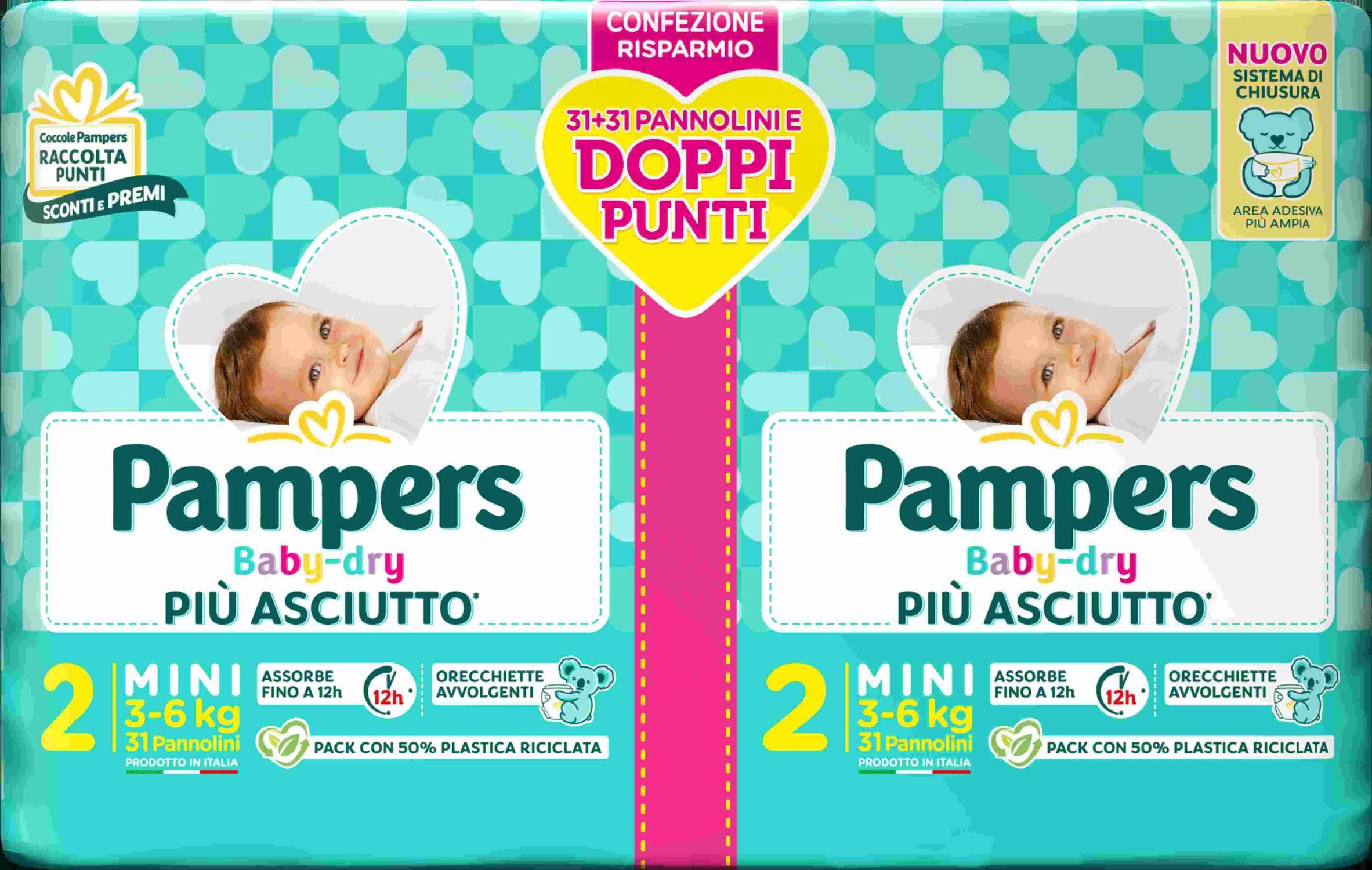 Pampers baby-dry mini 31+31 pz - Catalogo Pampers