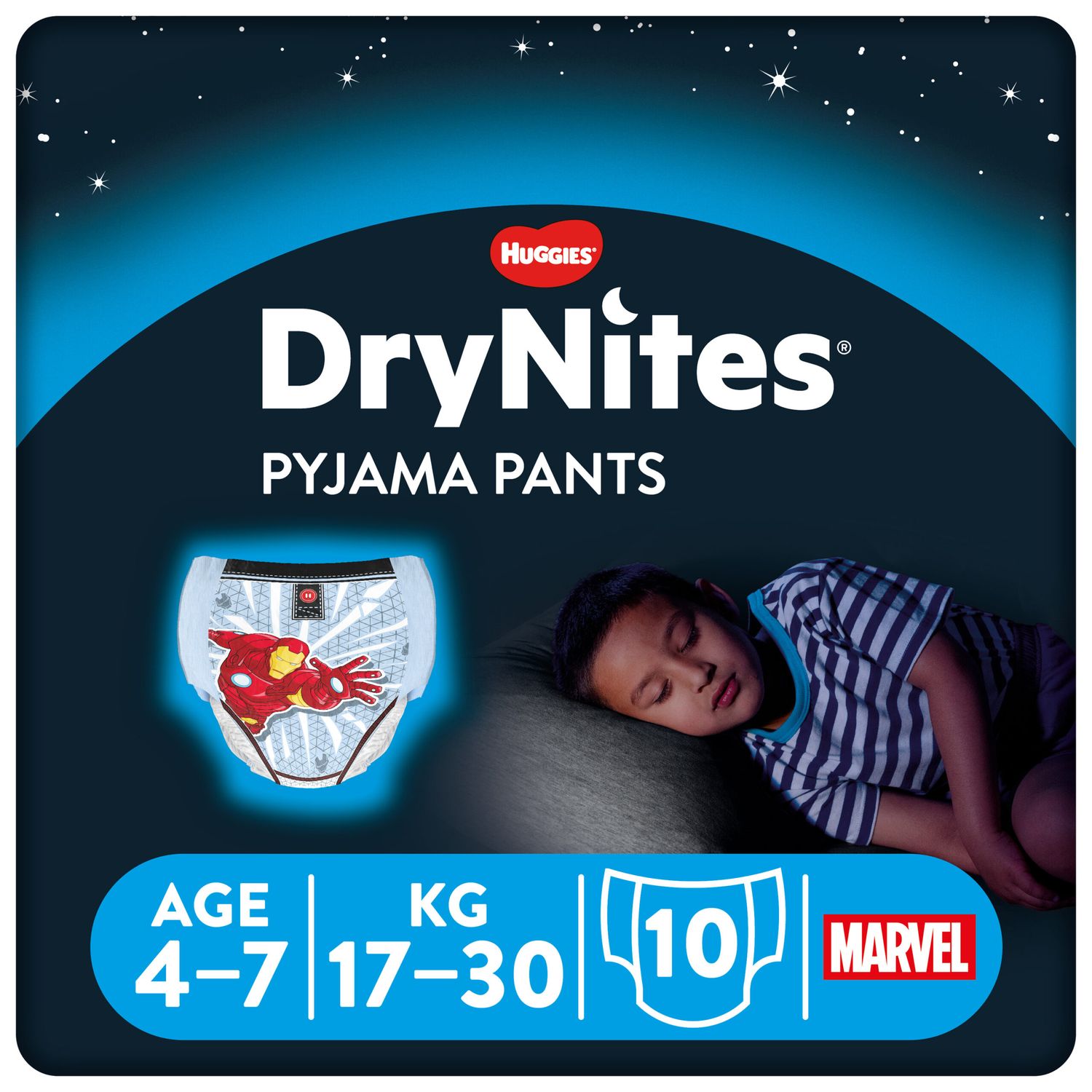 Huggies - drynites pacco singolo boy 4-7 anni (17-30 kg) tg.m - pz.10 - Huggies