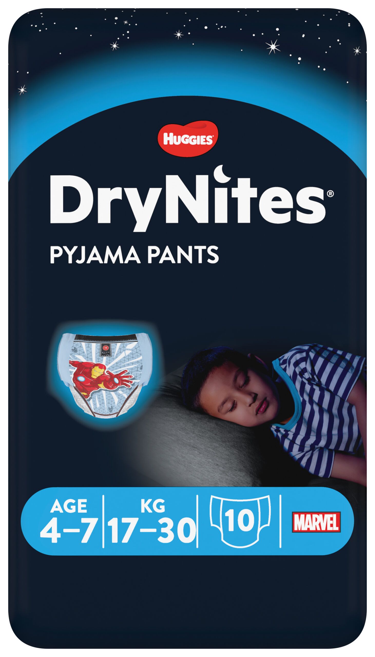 Huggies - drynites pacco singolo boy 4-7 anni (17-30 kg) tg.m - pz.10 - Huggies