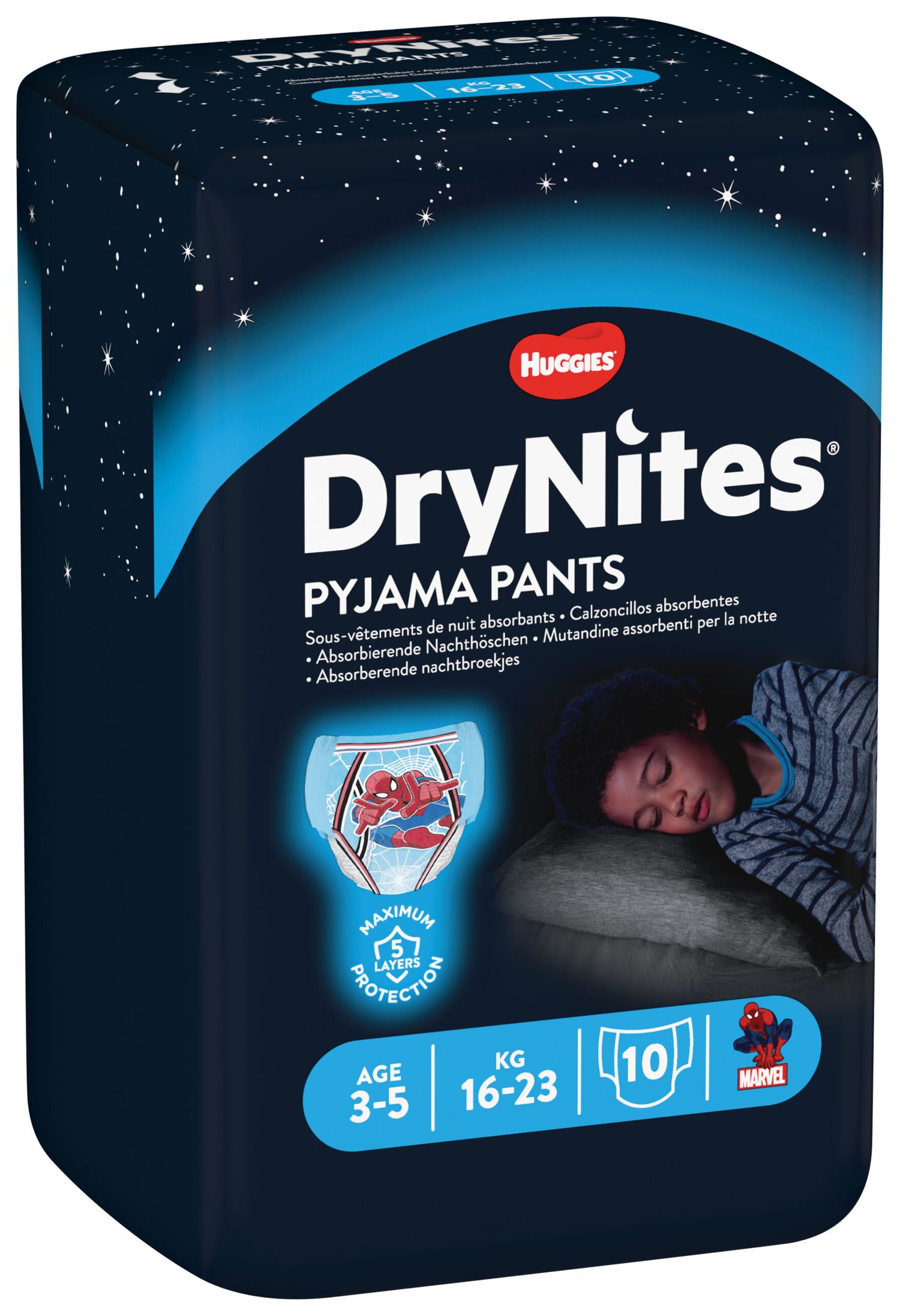 Huggies - drynites pacco singolo boy 3-5 anni (16-23 kg) tg.s - pz.10 - Huggies