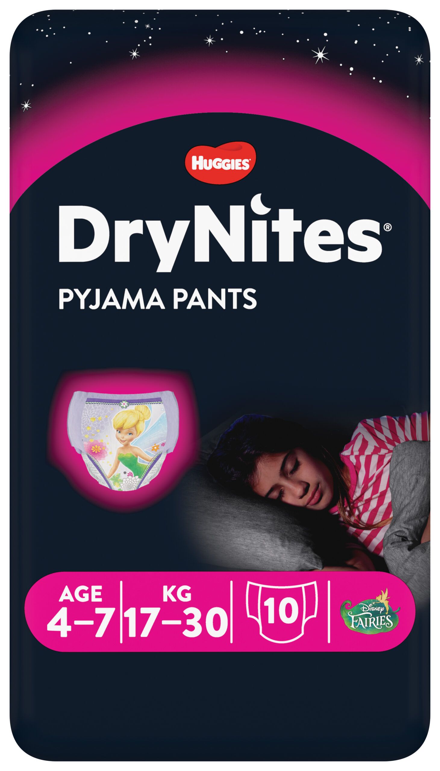 Huggies - drynites pacco singolo girl 4-7 anni (17-30 kg) tg.m - pz.10 - Huggies