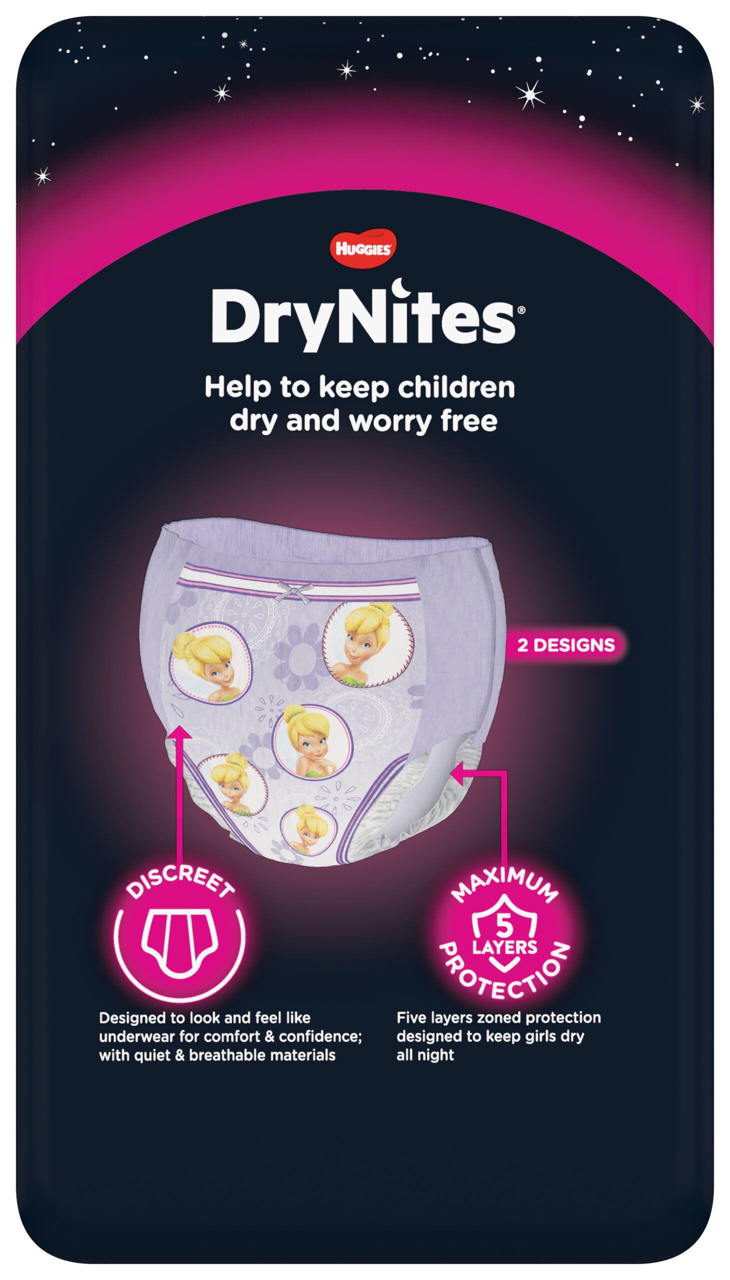 Huggies - drynites pacco singolo girl 4-7 anni (17-30 kg) tg.m - pz.10 - Huggies