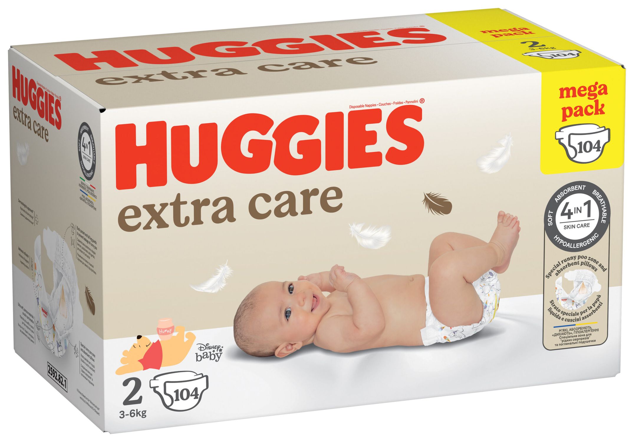 Huggies - extra care mega pack tg. 2 - 104 pezzi - Huggies