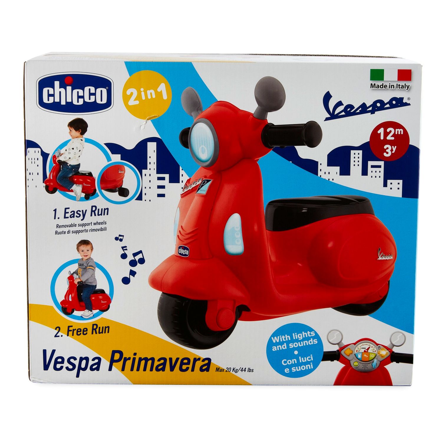 Cavalcabile vespa primavera rossa - divertimento in movimento - Chicco