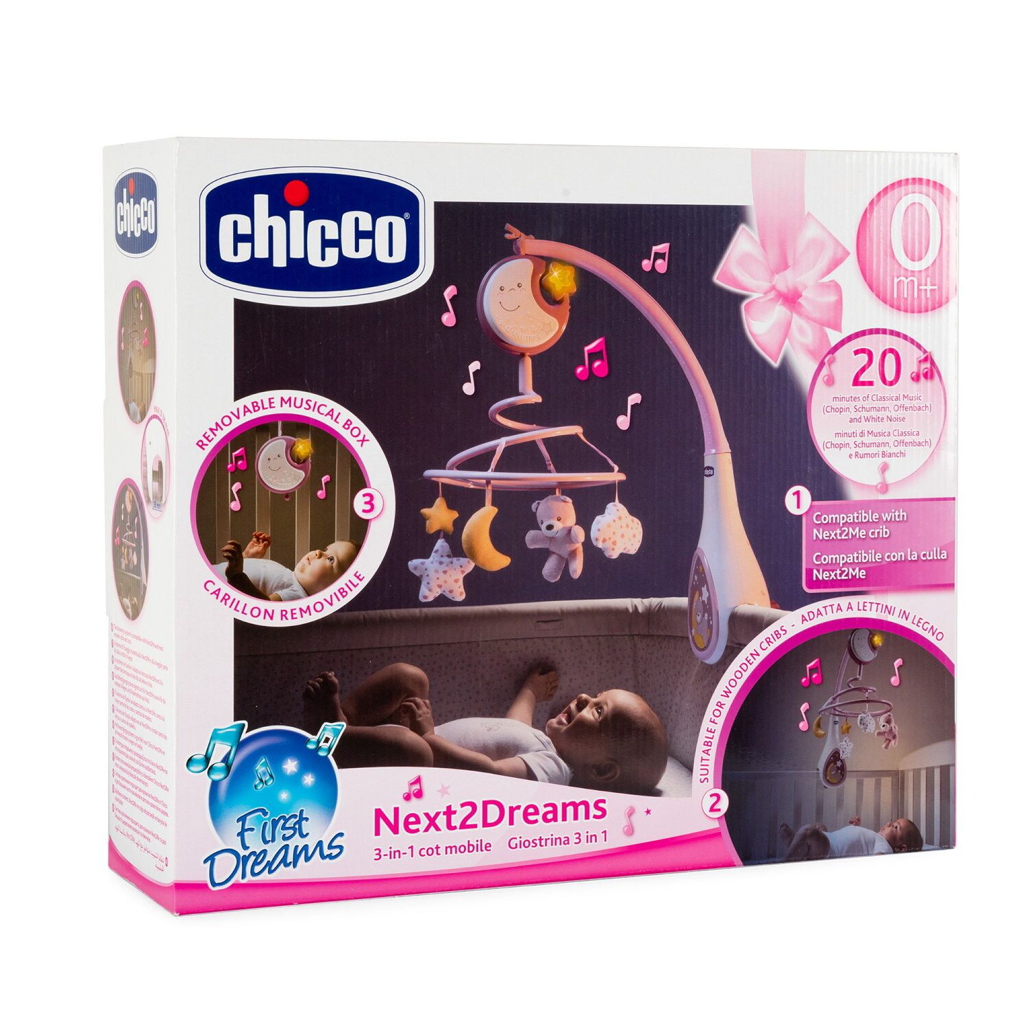 Chicco next2dreams giostrina rosa - sogni incantati - Chicco
