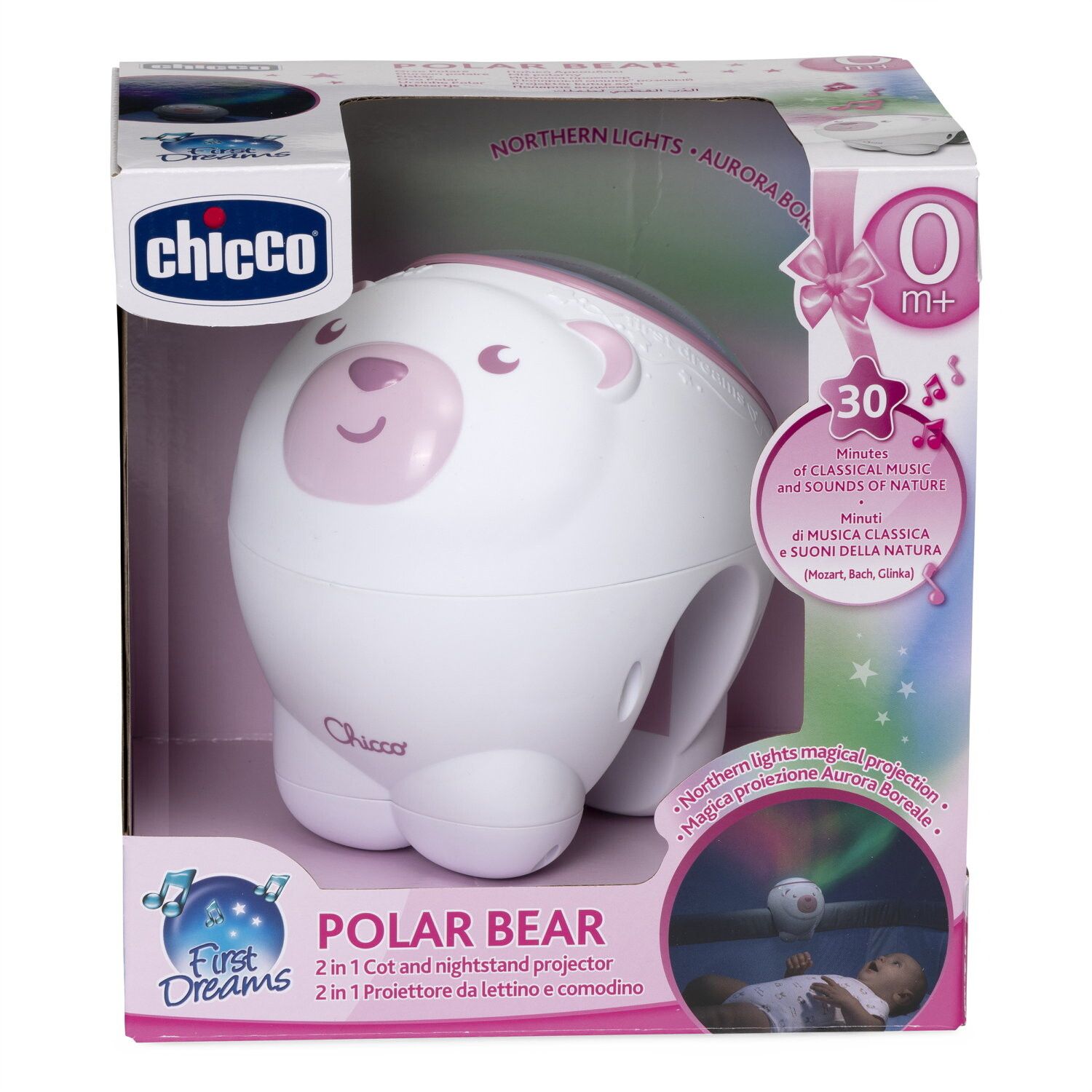 Chicco - proiettore orso polare rosa - sogni incantati - Chicco