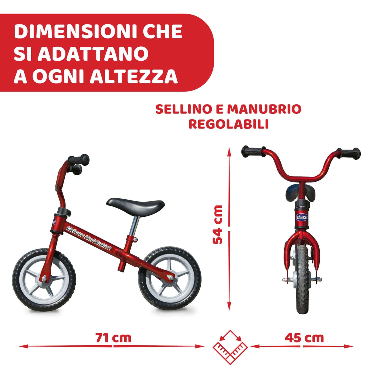 Prima bicicletta red bullet - corsa e crescita per bambini - Chicco