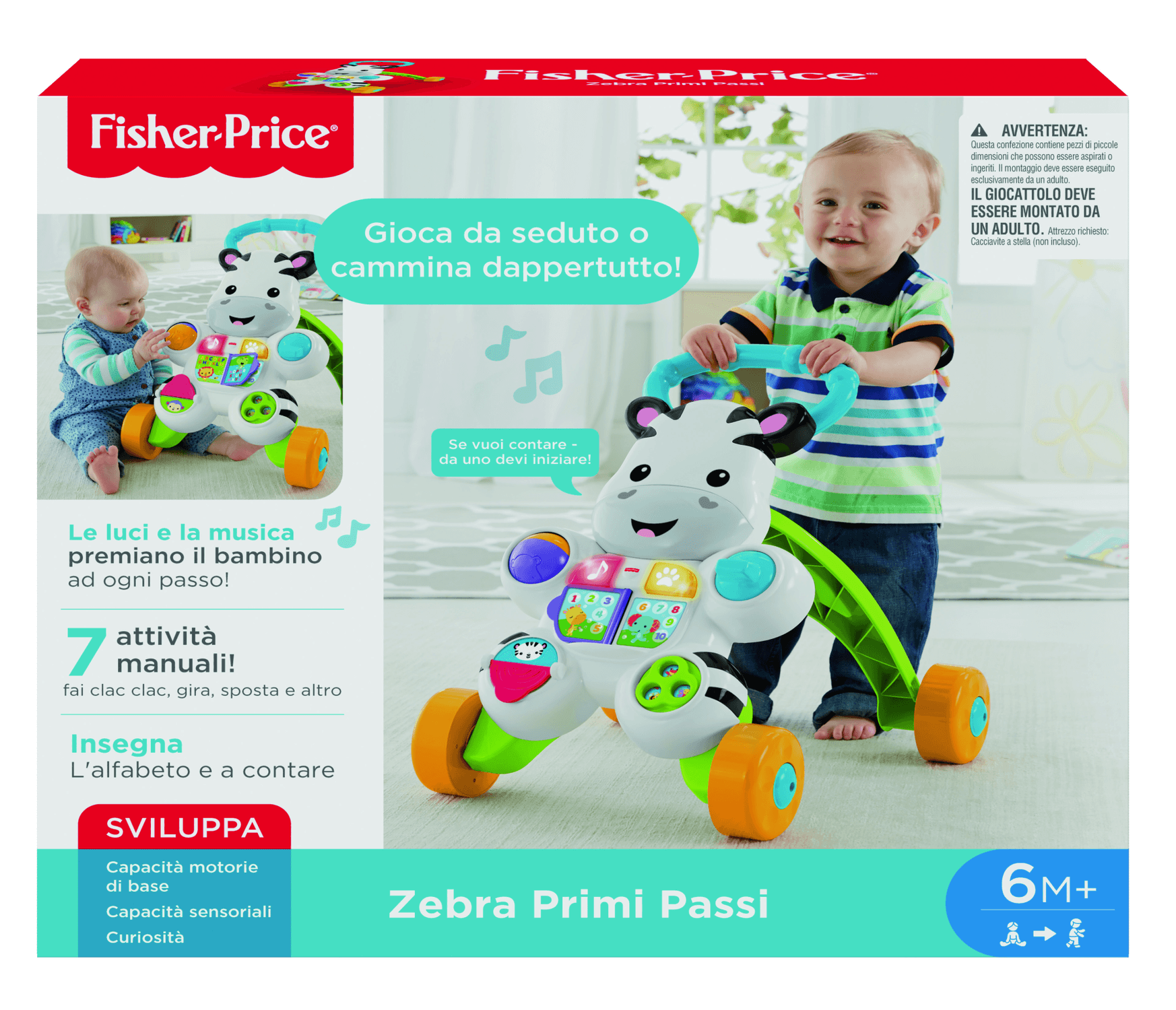 Fisher-price - zebra primi passi - impara camminando - Fisher-price