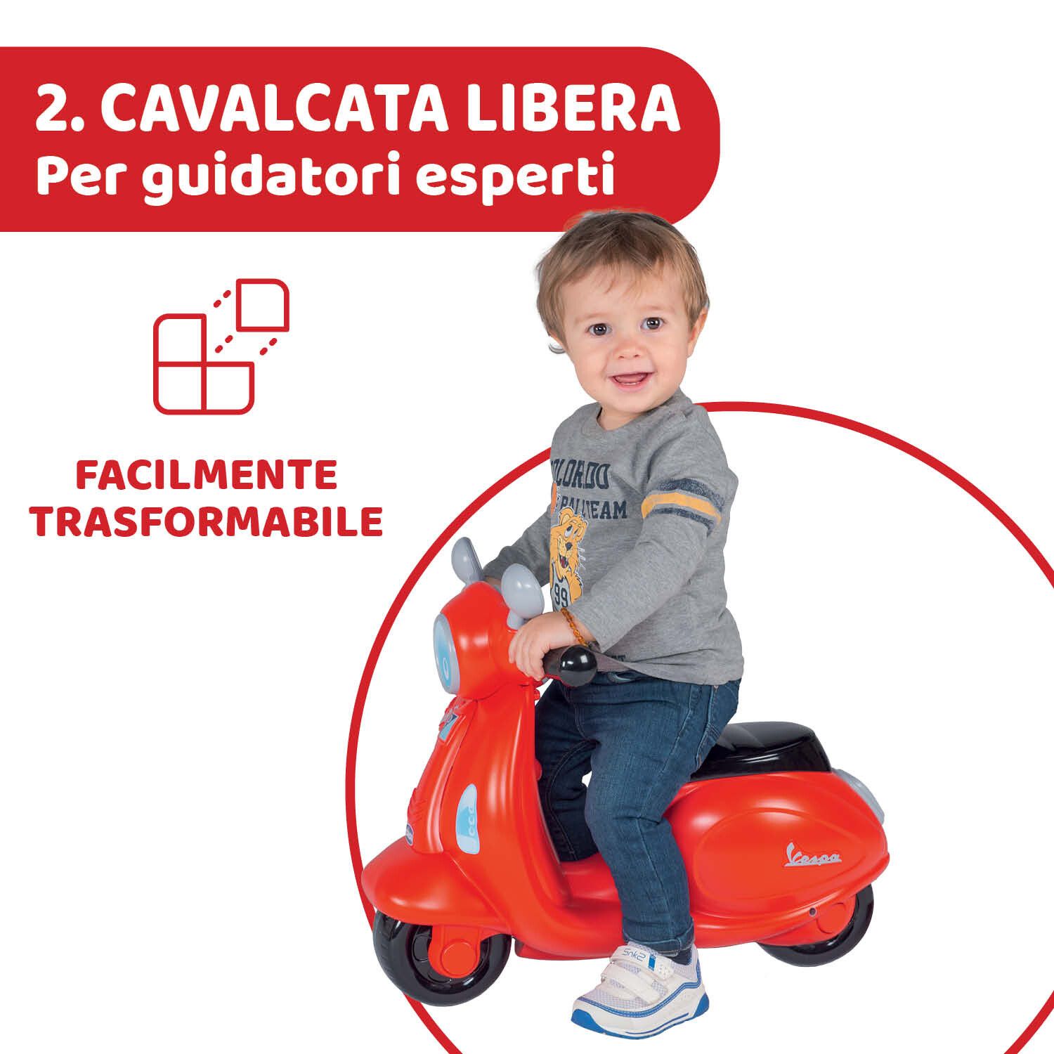 Cavalcabile vespa primavera rossa - divertimento in movimento - Chicco