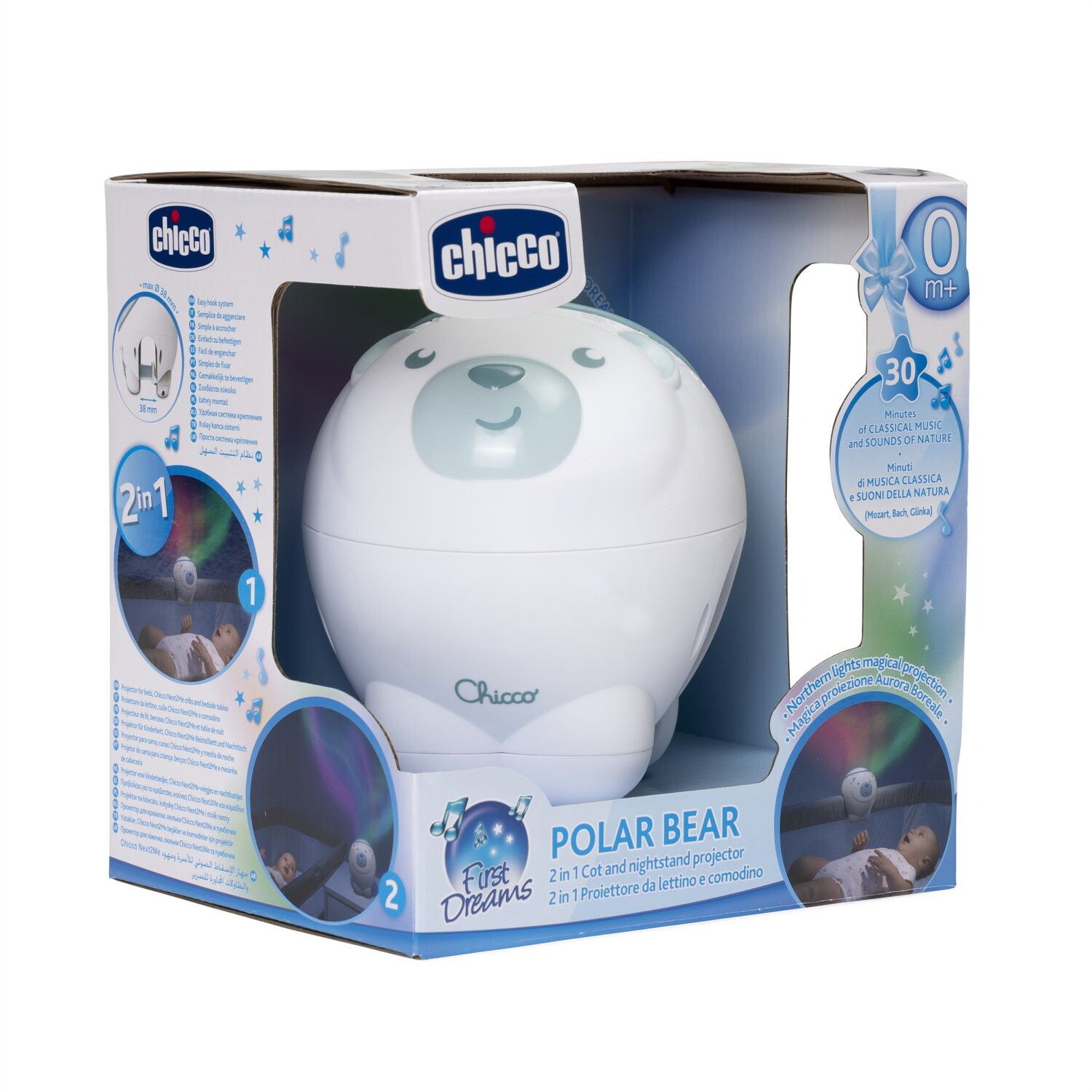 Chicco - proiettore orso polare azzurro - notte stellata - Chicco