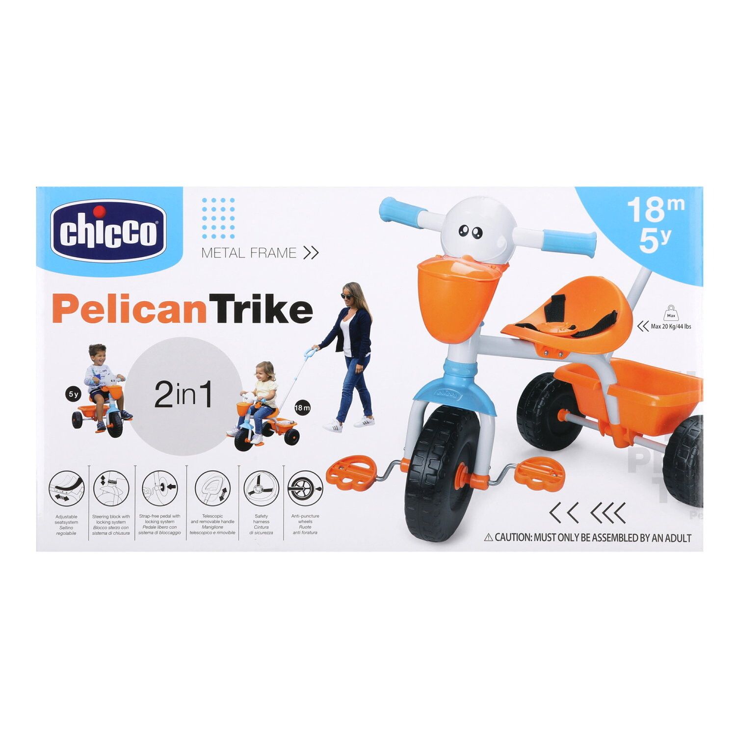 Chicco triciclo pellicano - primi giri su tre ruote - Chicco