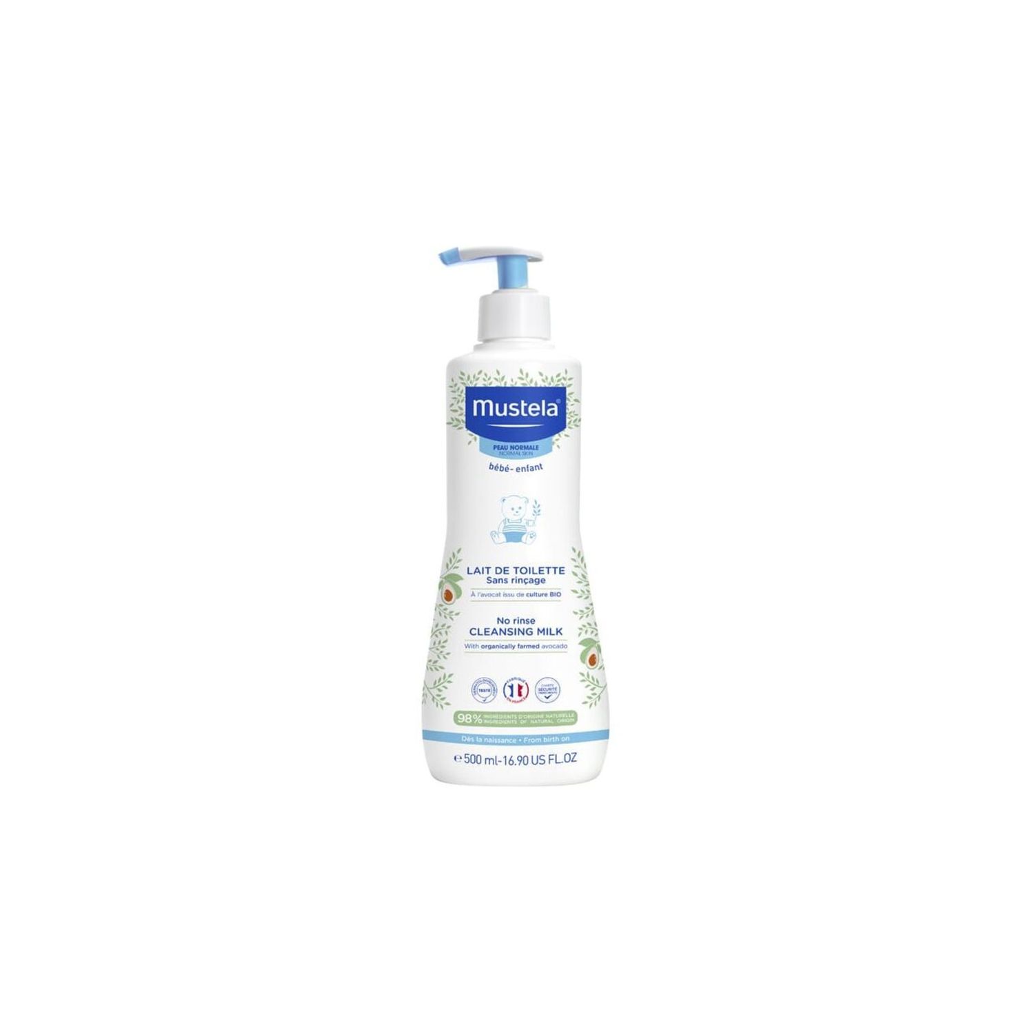 Latte di toilette senza risciacquo 500 ml - Mustela