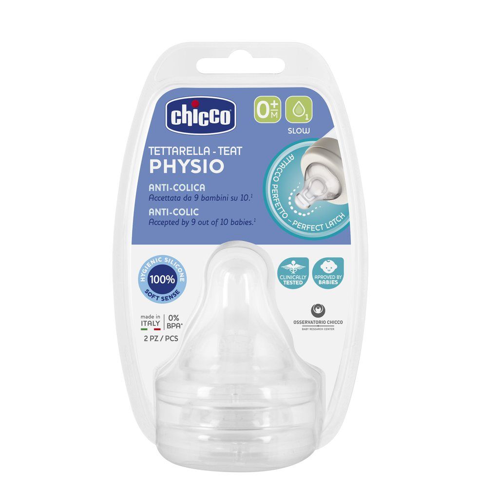 Tettarella physio - silicone 0m+ flusso lento 2pz - Chicco