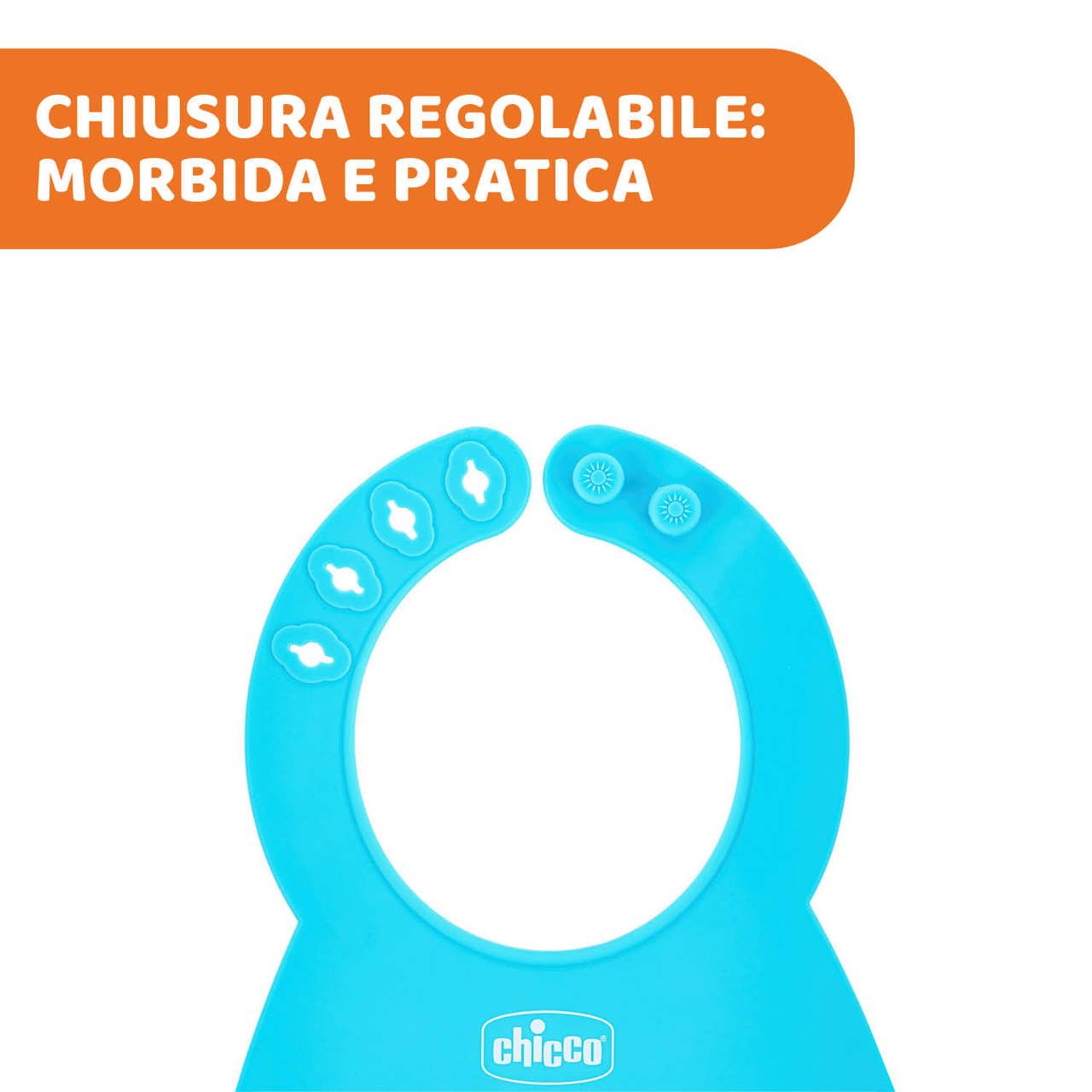 Chicco bavaglino in silicone facile da arrotolare 6m+ rosa - Chicco