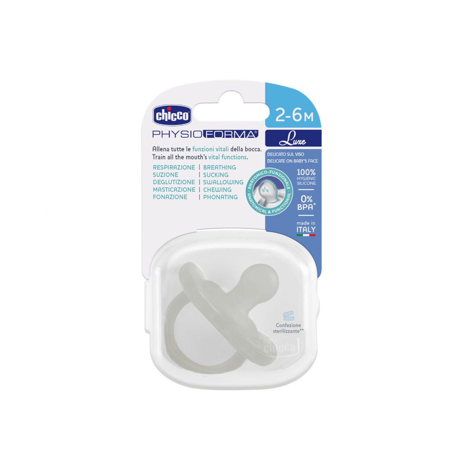 Gommotto silicone luxe 2-6m 1pz grigio - chicco - Chicco