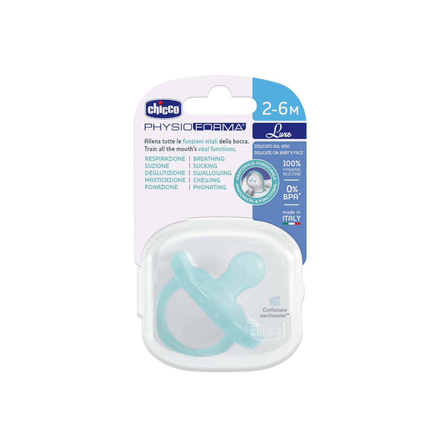 Gommotto silicone luxe 2-6m 1pz azzurro - chicco - Chicco