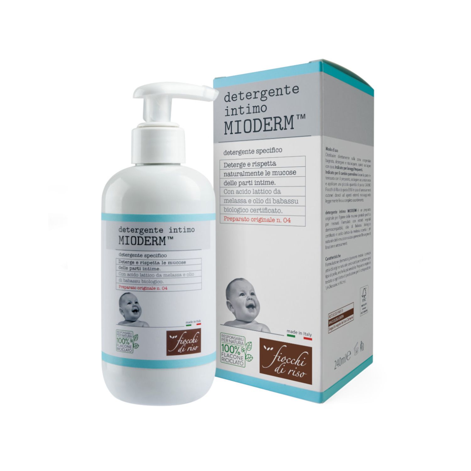 Detergente intimo mioderm 240ml - fiocchi di riso - Fiocchi di Riso
