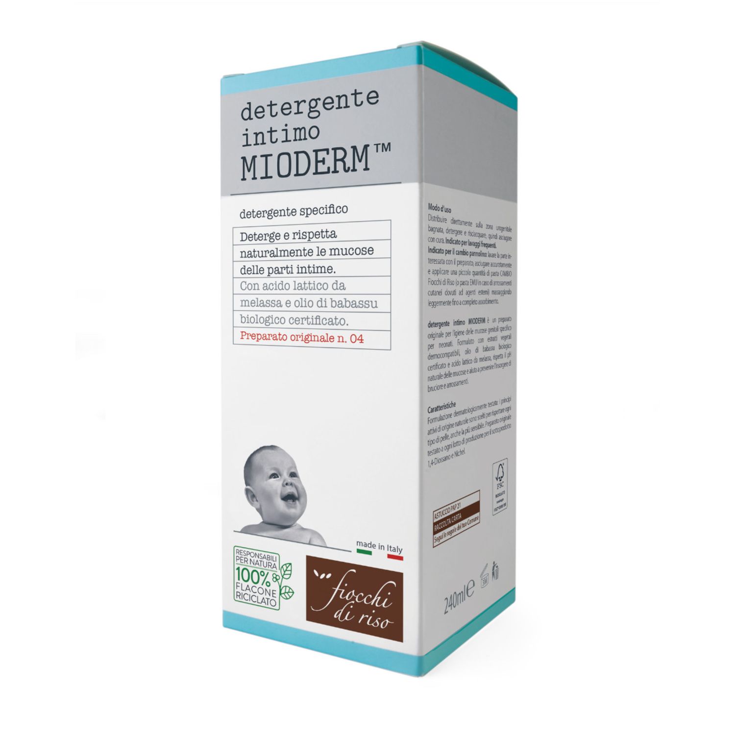 Detergente intimo mioderm 240ml - fiocchi di riso - Fiocchi di Riso