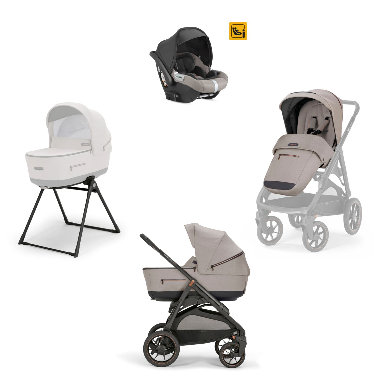 Aptica xt system quattro darwin colore tundra beige telaio nero - inglesina - Inglesina