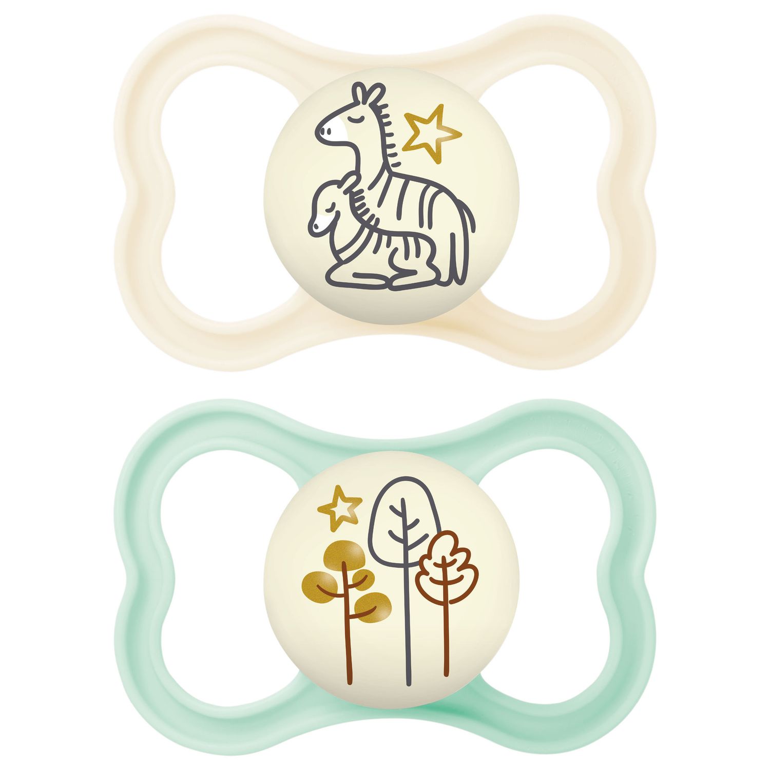 Succhietti air night 16+ silicone bio-circolare conf. doppia verde/panna - mam - Mam