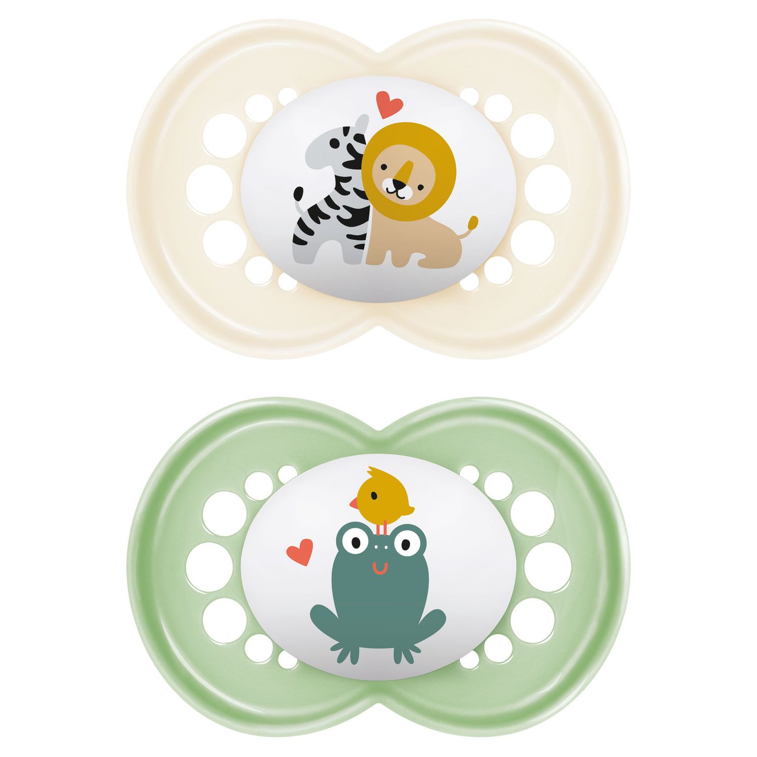 Succhietti original 16+ caucciù bio-circolare conf. doppia verde/beige - mam - Mam