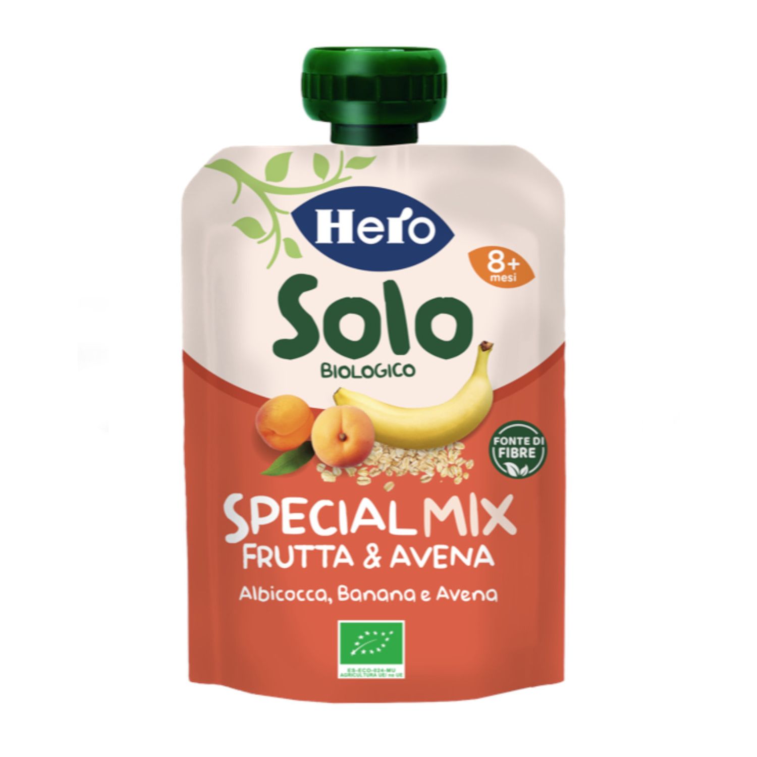 Pouch frutta &amp; avena con albicocca banana e avena 100 gr - hero solo - Hero