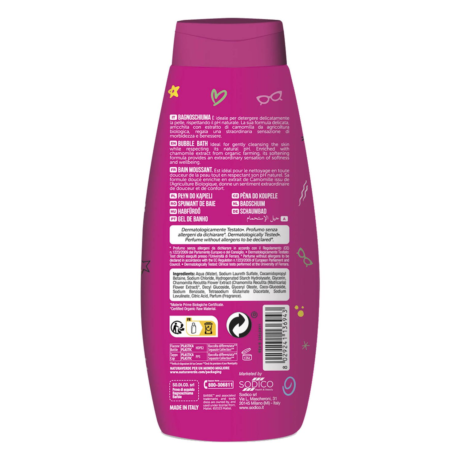 Sodico bagnoschiuma barbie 300 ml - Sodico