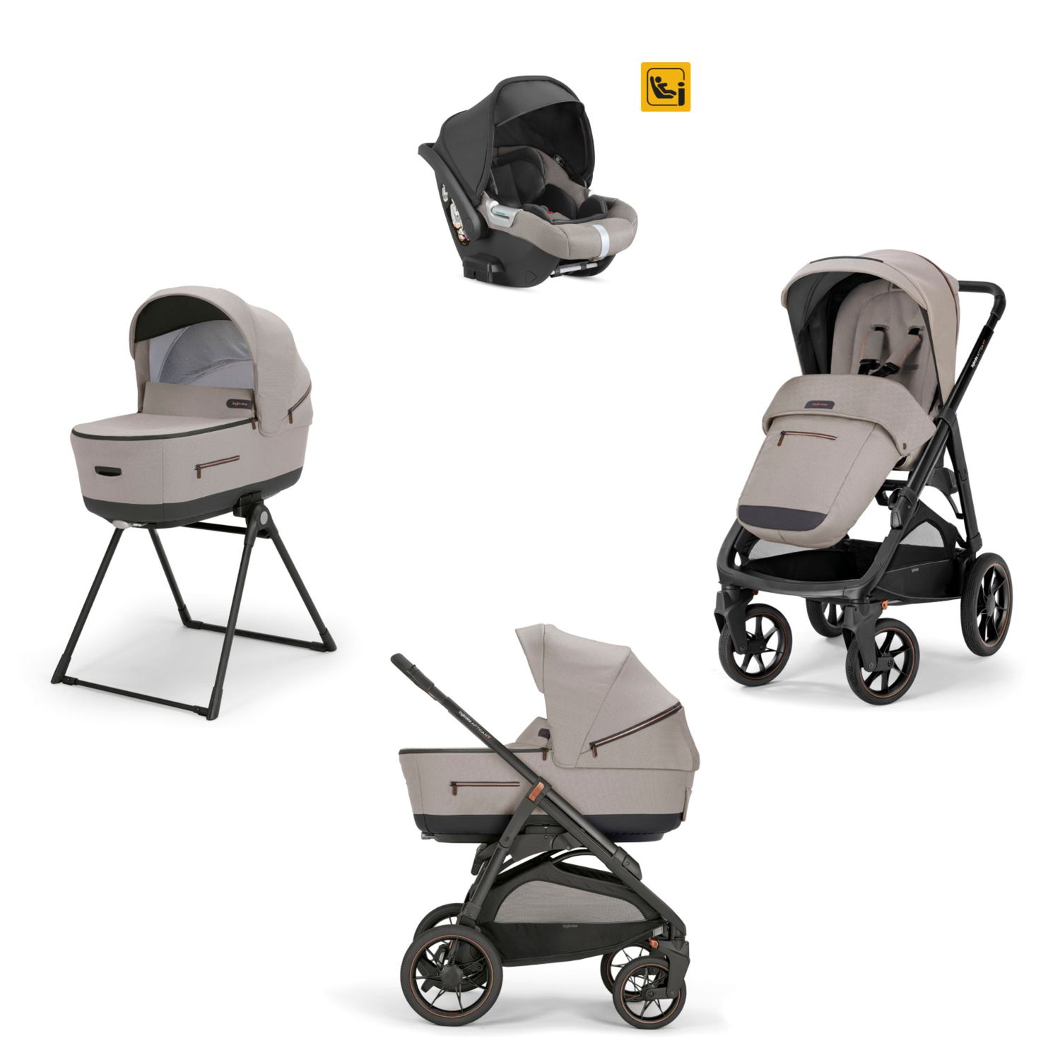 Aptica xt system quattro darwin colore tundra beige telaio nero - inglesina - Inglesina