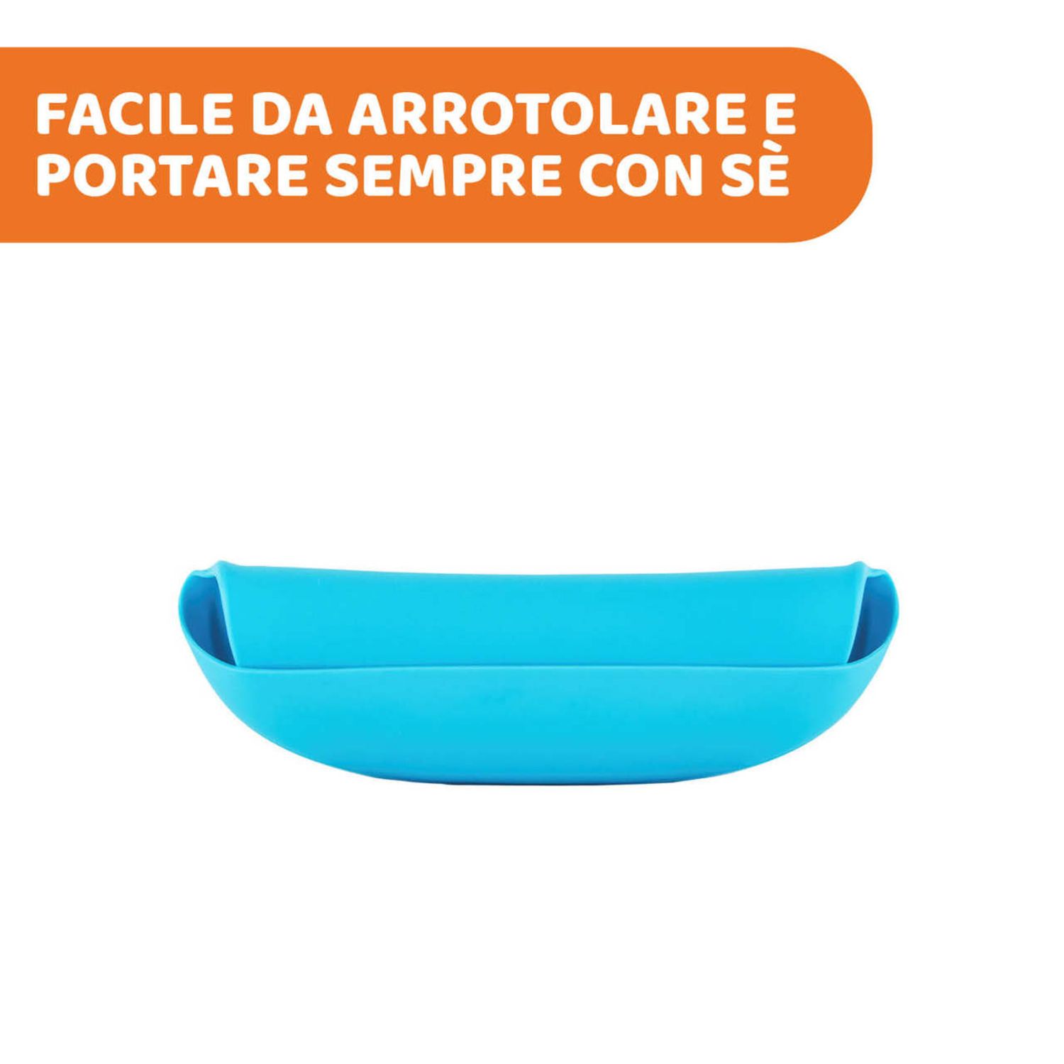 Bavaglino in silicone azzurro 6m+ facile da arrotolare - chicco - Chicco