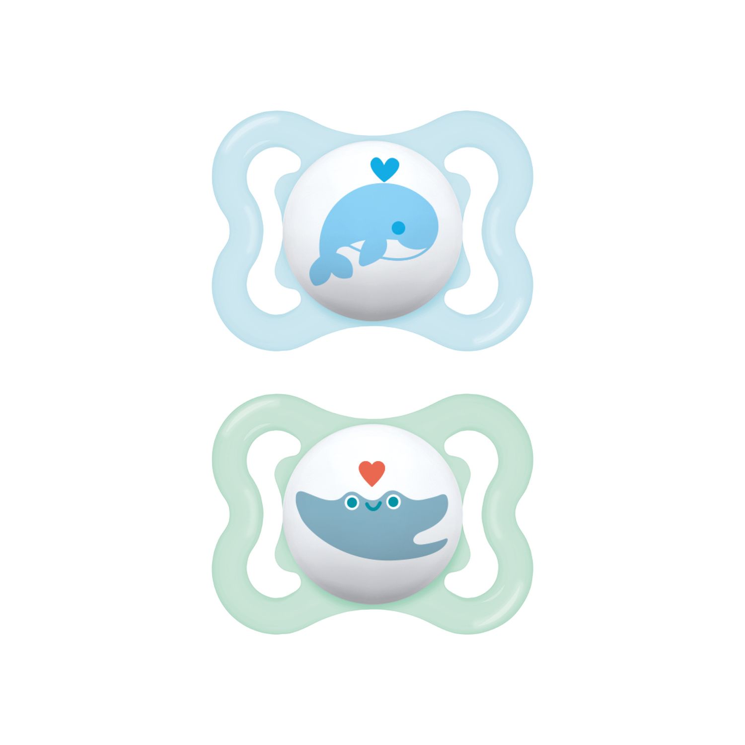 Succhietti air 2-6m silicone bio-circolare conf. doppia azzurro/verde - mam - Mam