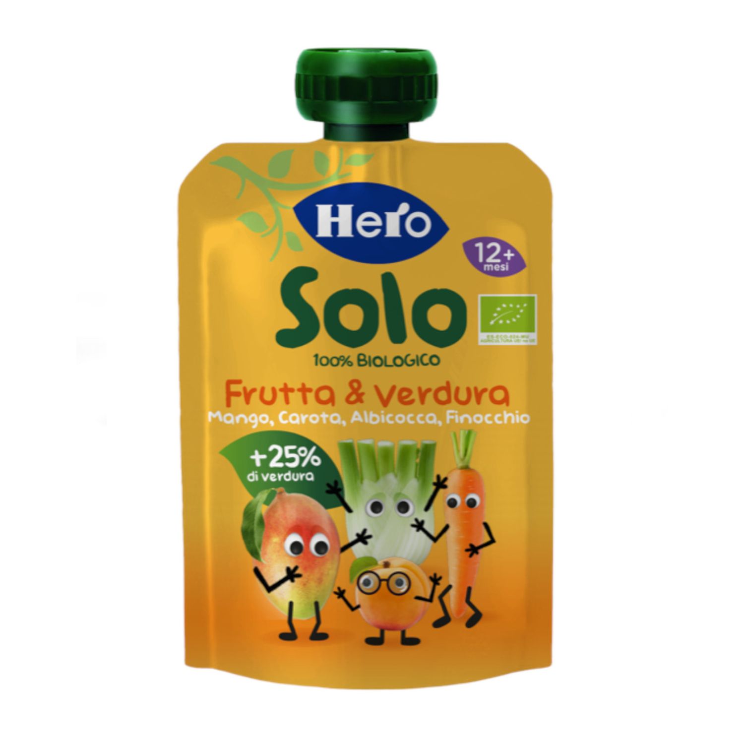 Pouch mango carota albicocca e finocchio 100 gr - hero solo - Hero