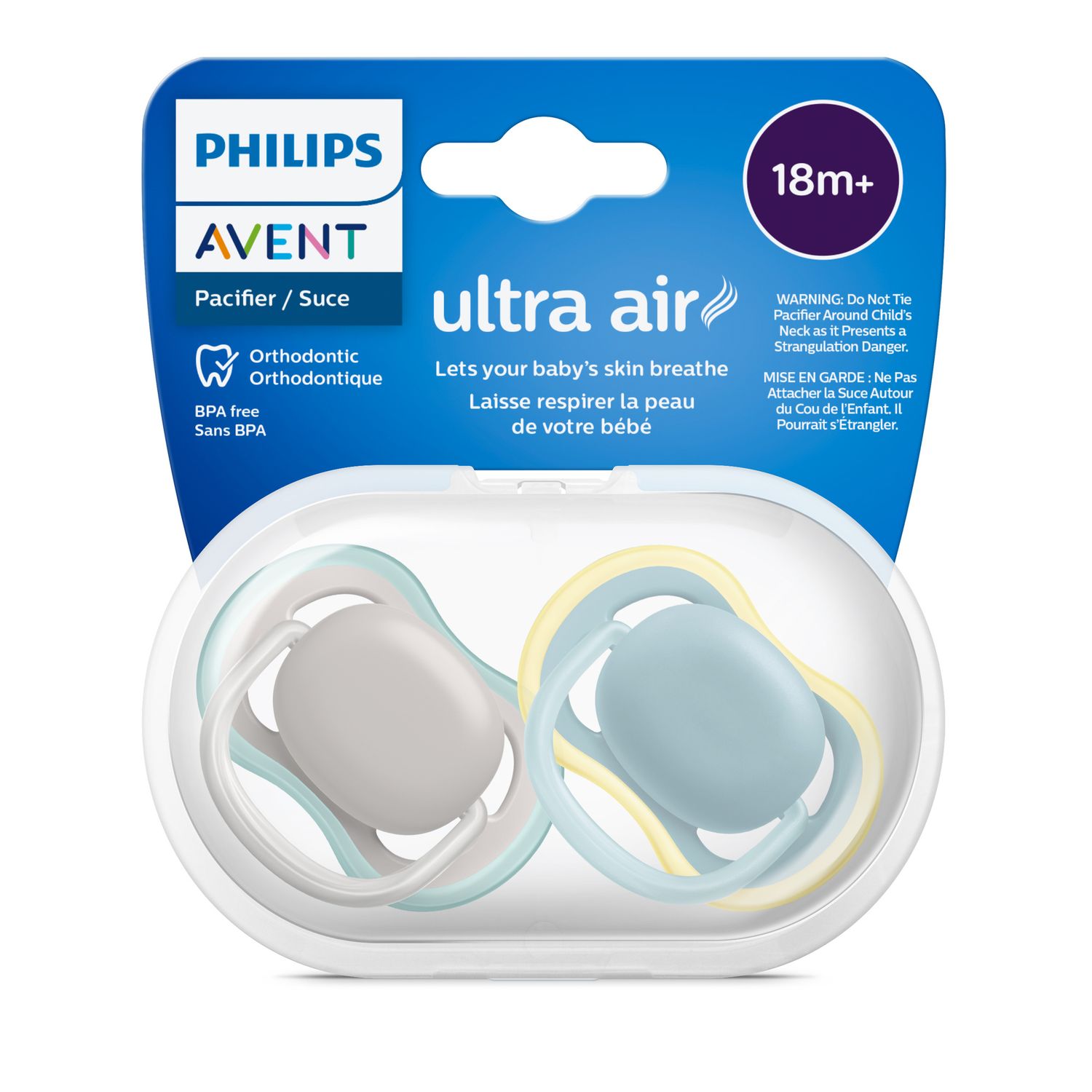 2 ciucci ultra air 18+ mesi colore grigio/blu - philips avent - Avent