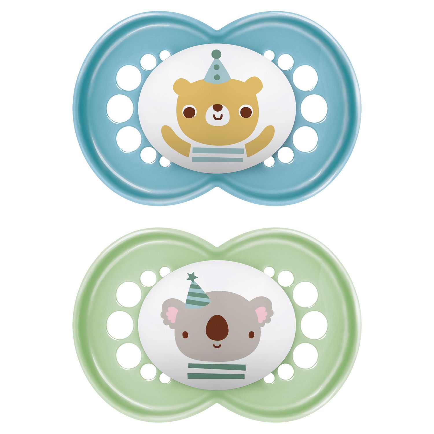 Succhietti original 6+ silicone bio-circolare conf. doppia azzurro/verde - mam - Mam