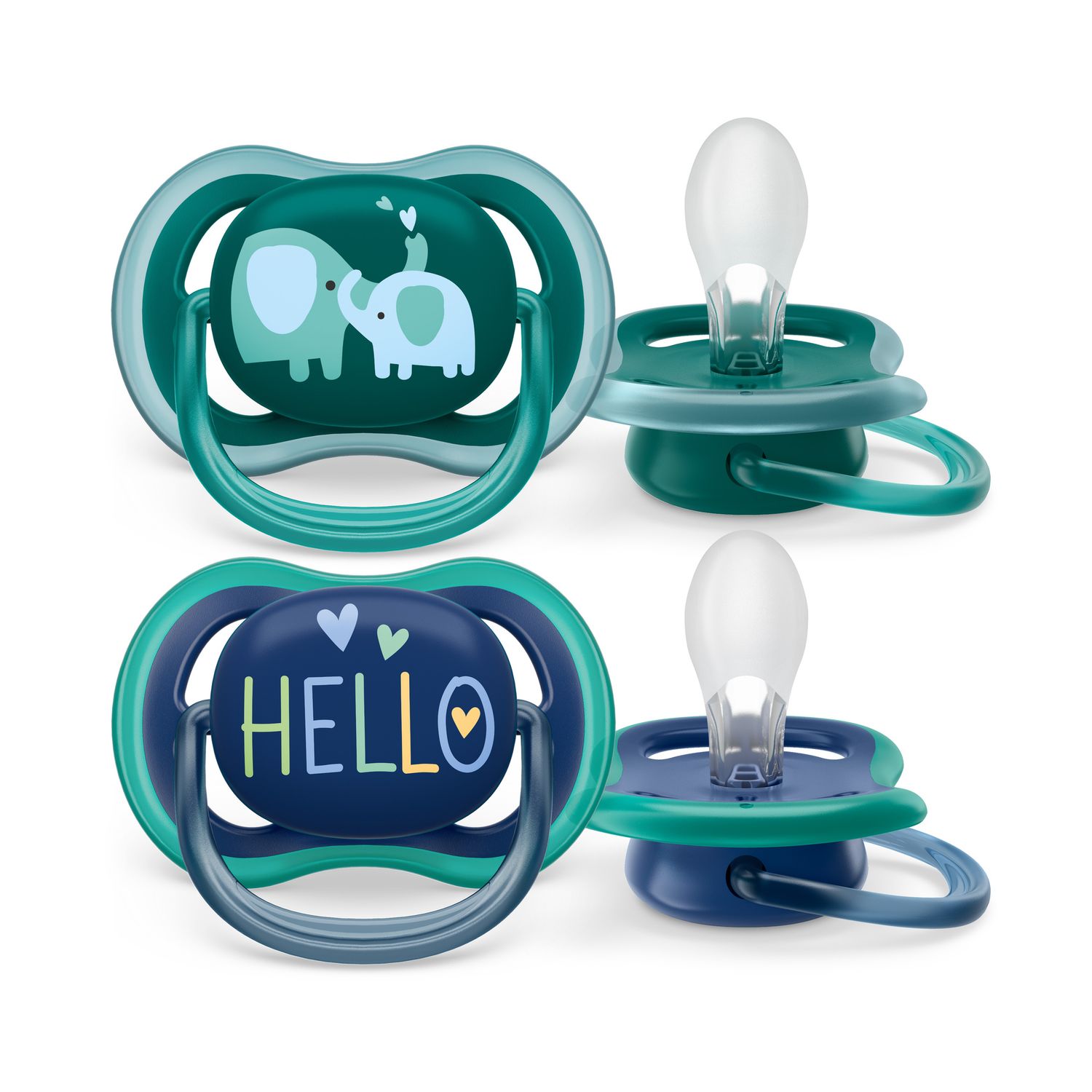 2 ciucci ultra air 18+ mesi colore verde/blu - philips avent - Avent
