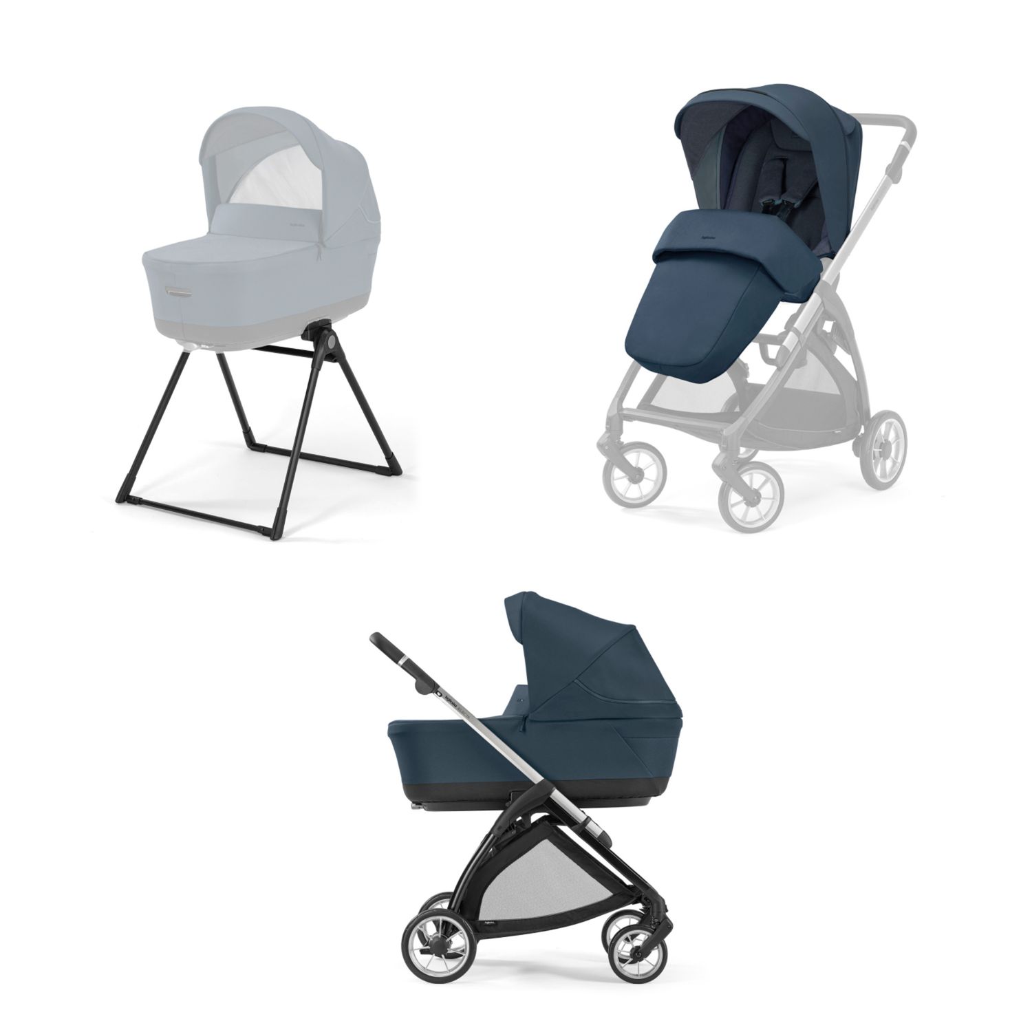 Electa system duo  colore hudson blue telaio silver black - inglesina - Inglesina