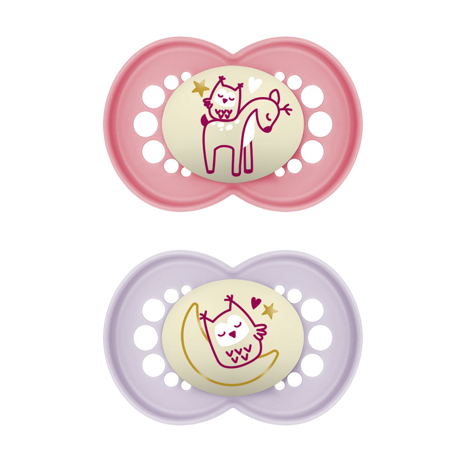 Succhietti original night 16+ caucciù bio-circolare conf. doppia rosa/viola - mam - Mam