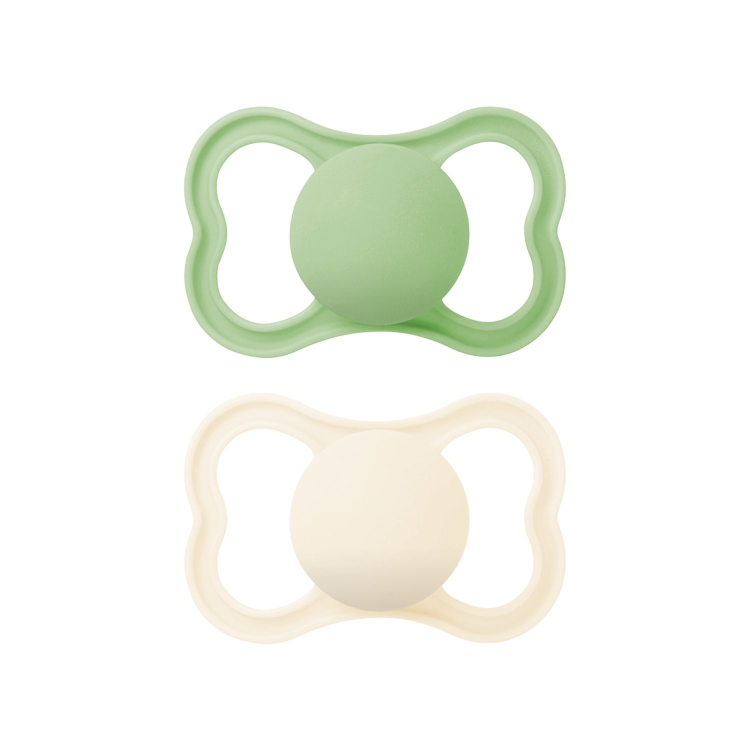 Succhietti air 6+ caucciù bio-circolare conf. doppia verde/panna - mam - Mam