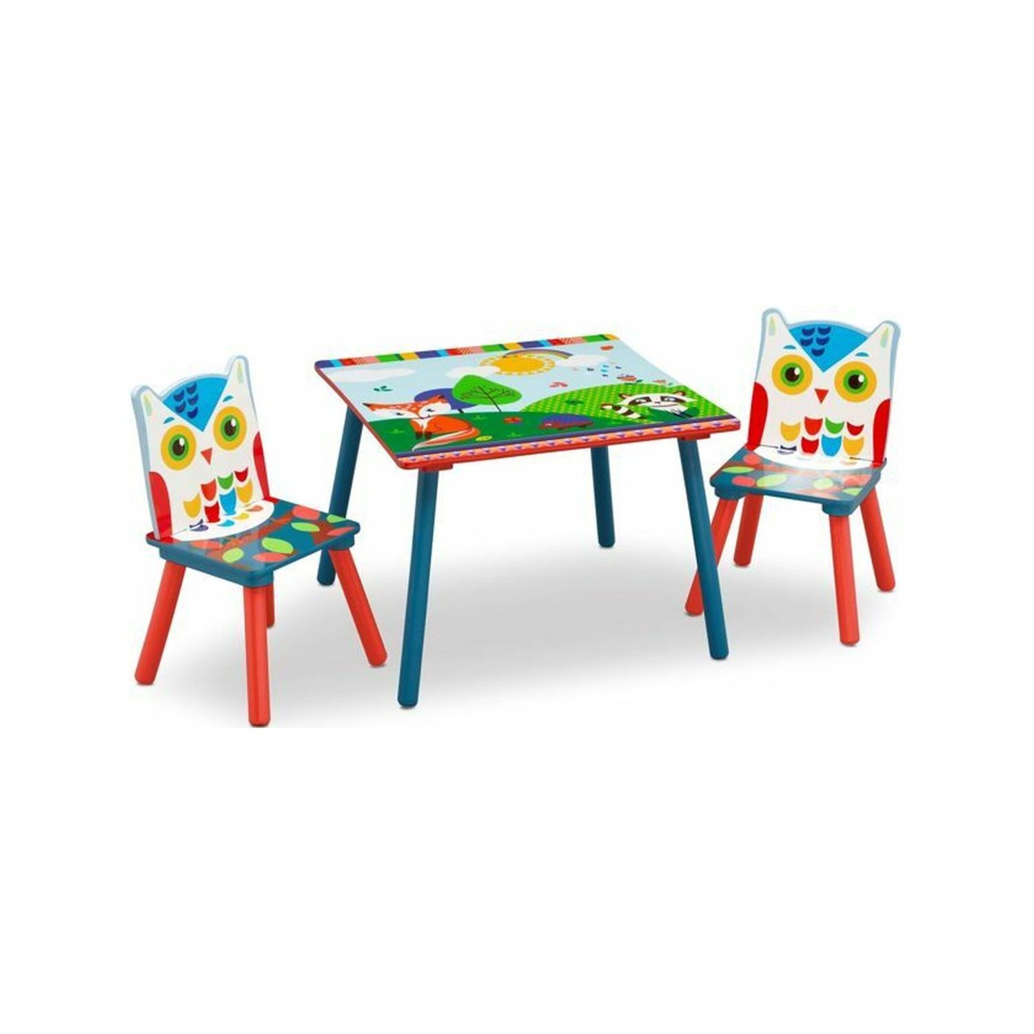 Tavole e sedie in legno gufo - Baby Smile