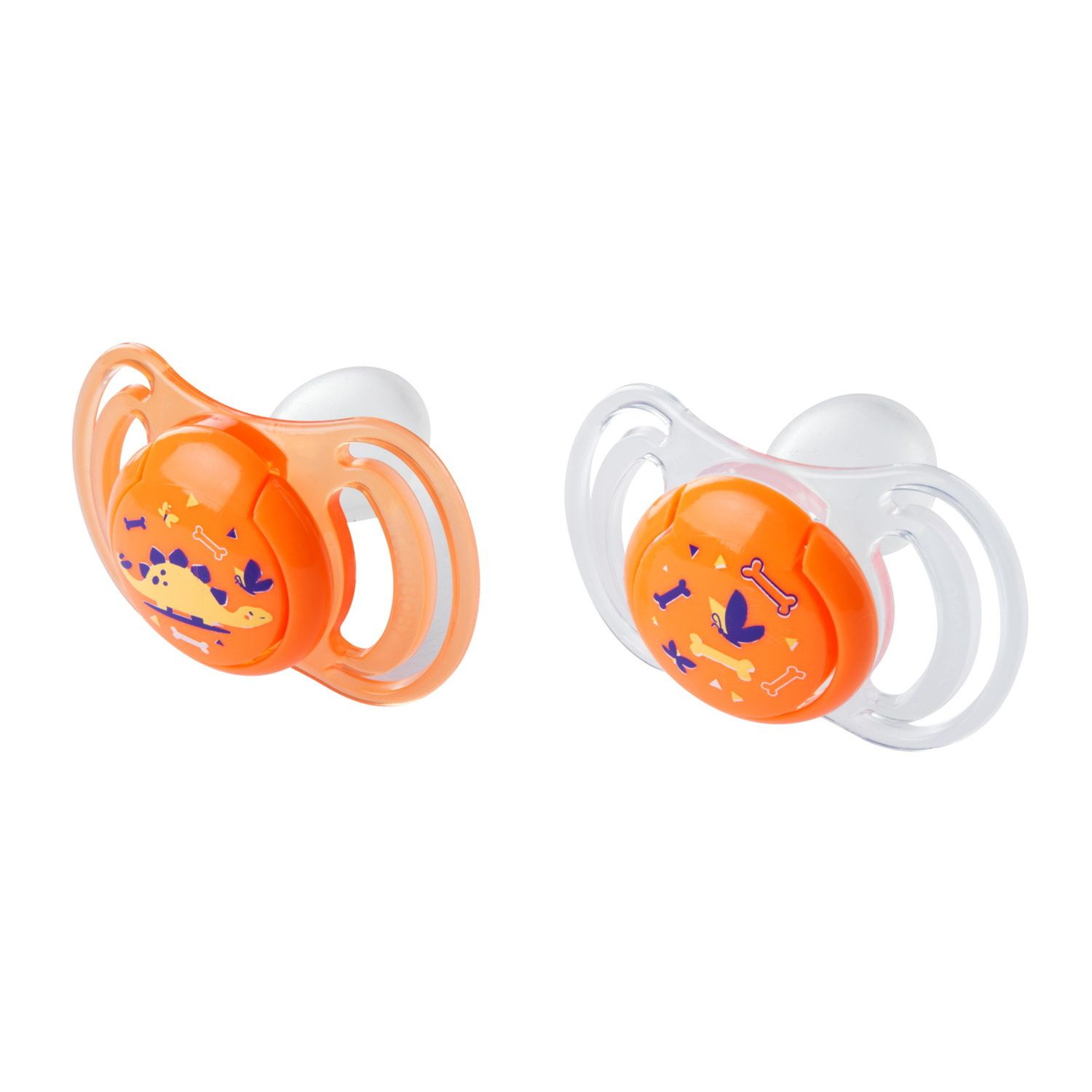 Neobaby  succhietto anatomico silicone medio 6m+ arancione 2pz - Neo Baby