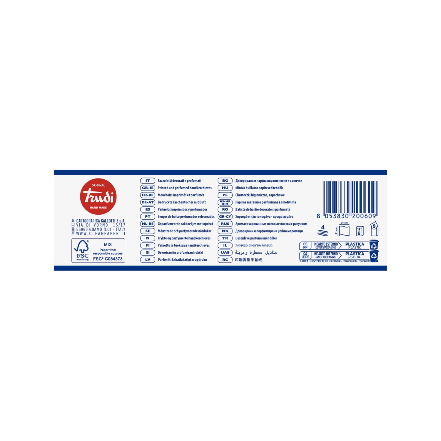 Clean paper fazzoletti trudi 6pack vaniglia - Clean Paper