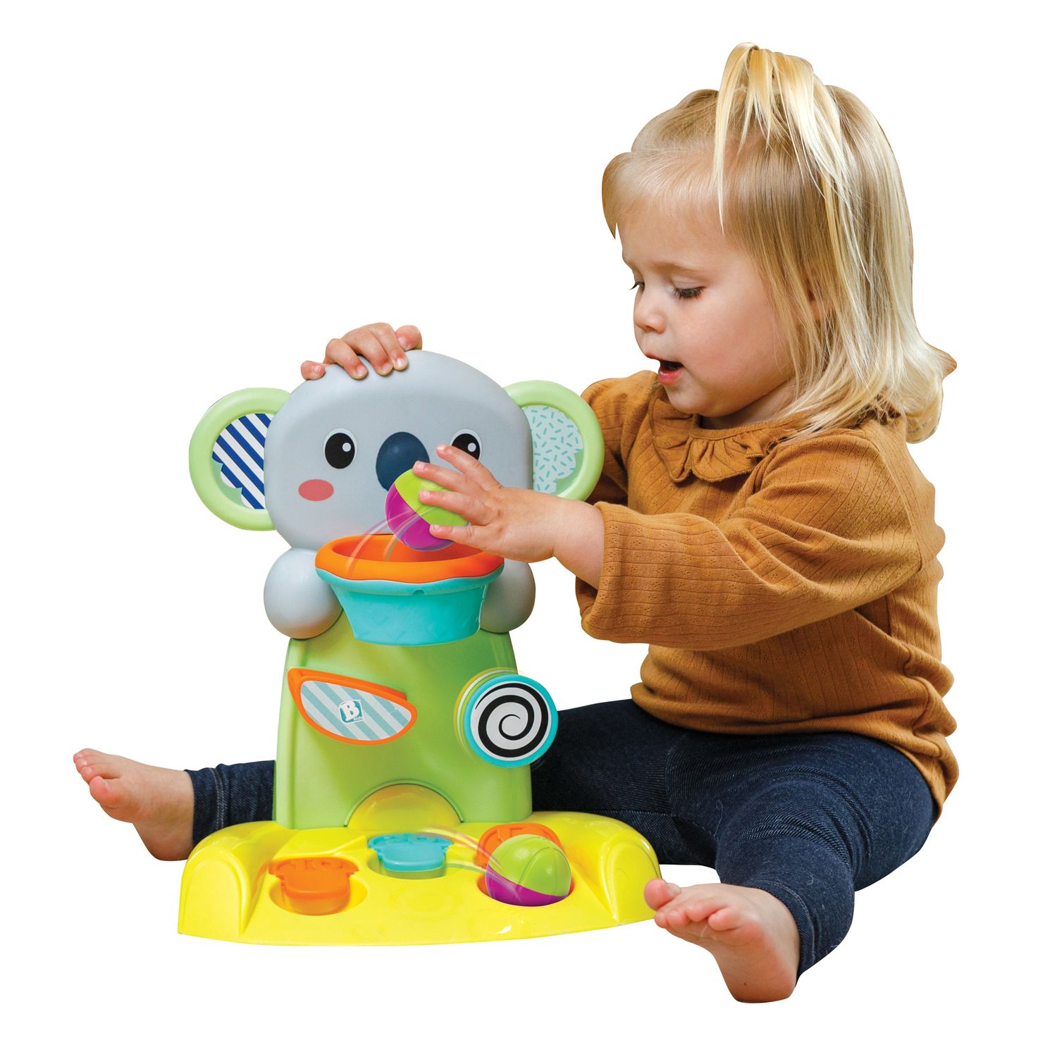 Set 2 in 1  busy stack & nest ball drop + happy hoops - B-Kids